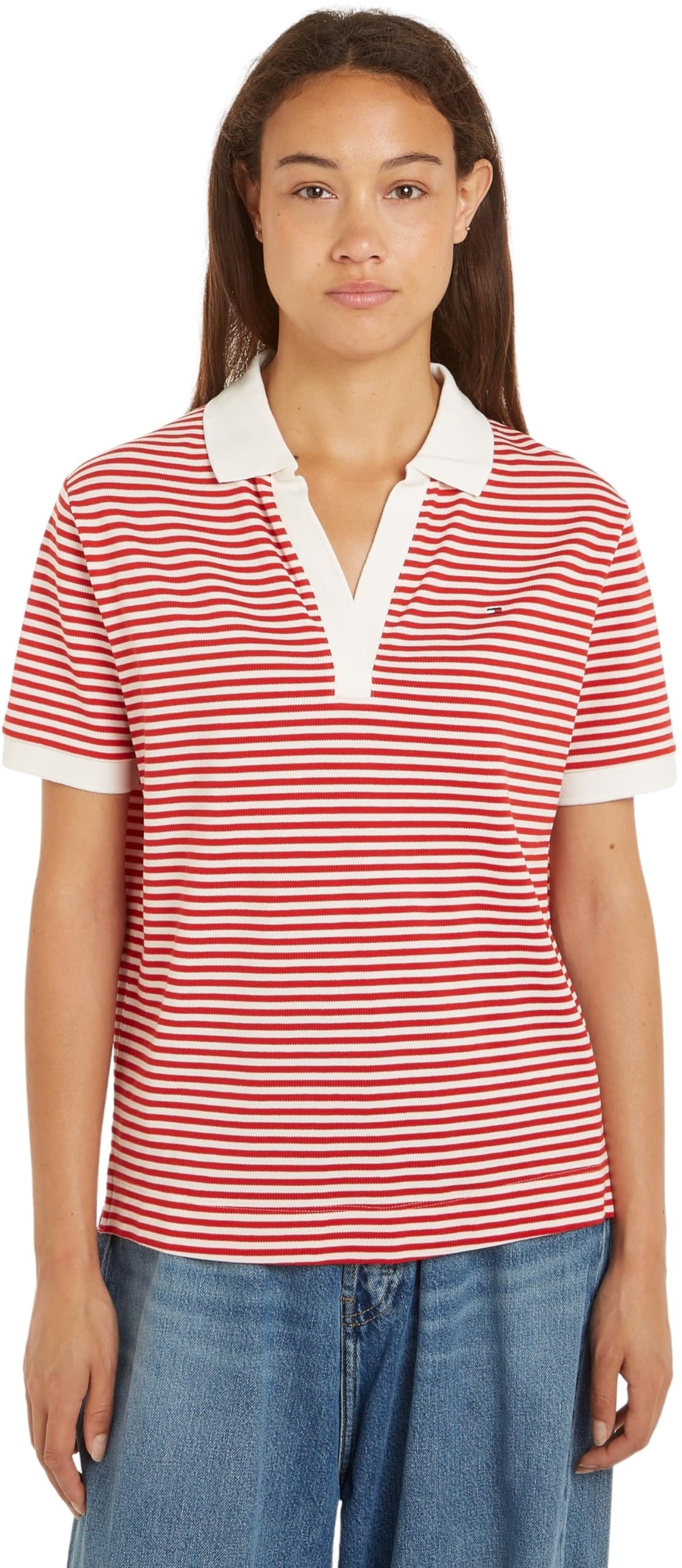 Tommy Hilfiger Mujer Polo de Manga Corta Regular Fit