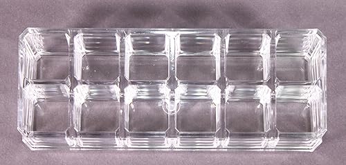 Miniatura 3 de Estuche de maquillaje acrílico transparente y lápiz labial o soporte para brochas con 12 compartimentos