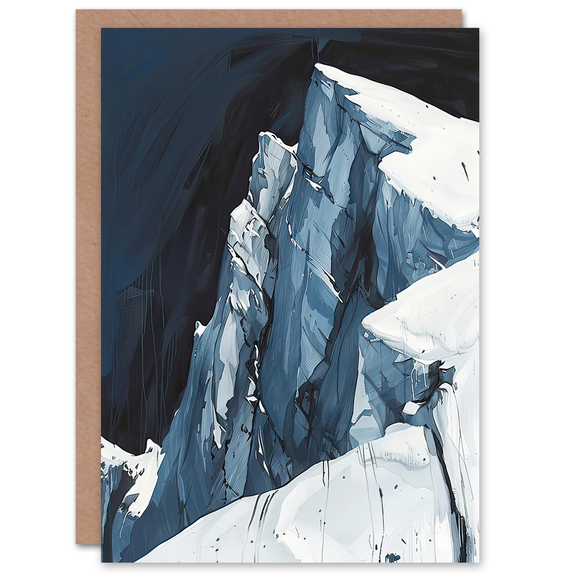 Artery8 Greeting Card Mont Blanc Mountain Dramatic Landscape Hiking Blank For Him Or Her Art Birthday Card