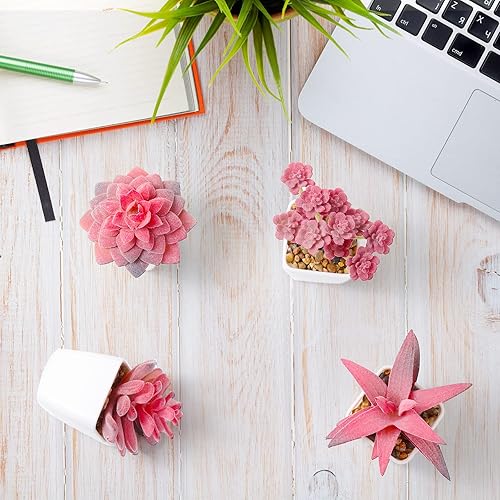 Miniatura 3 de Juego de 18 suculentas artificiales artificiales en macetas, plantas suculentas artificiales para mujeres, plantas decorativas pequeñas falsas en