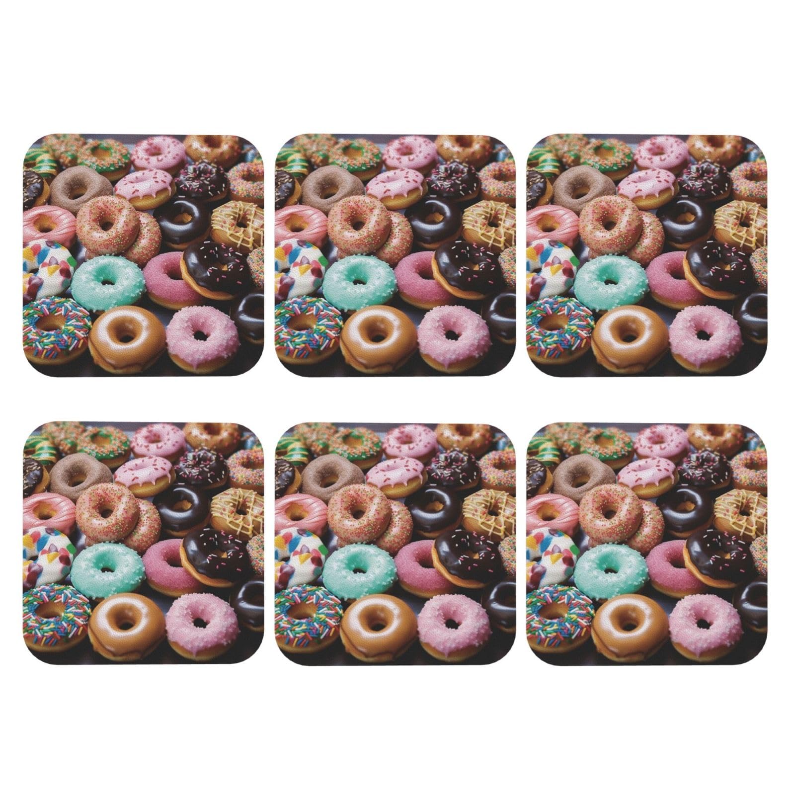 6pcs Leather Coasters for Drinks, Donuts Drink Coasters for Tabletop Protection, 4" Cup Coasters for Coffee Table Decor, Non-Slip Drinking Cup Mat for Hot Or Cold Drink