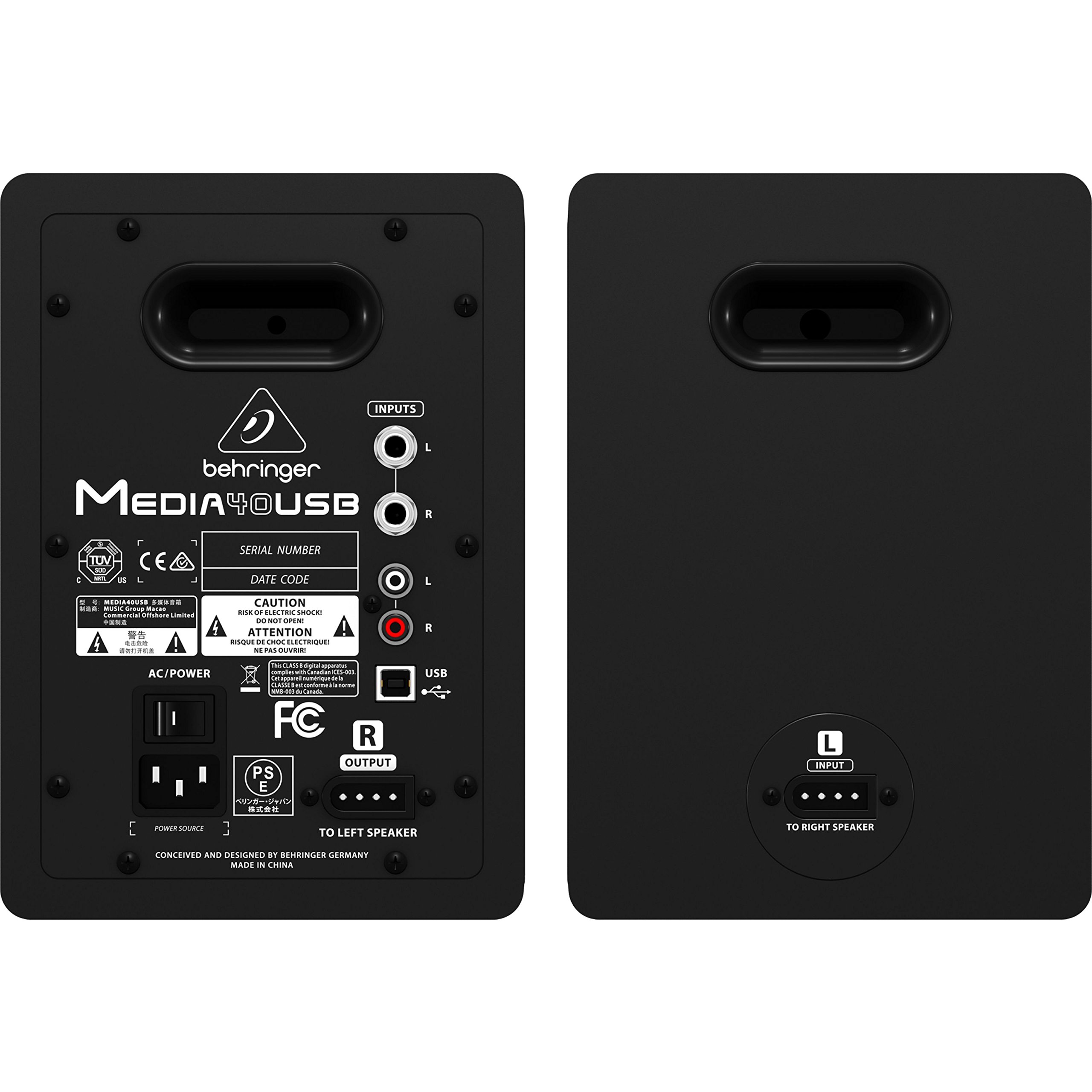 Behringer MEDIA 40USB Hochauflösender 150-Watt-Bi-Amping-Digital-Monitorlautsprecher mit USB-Eingang