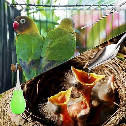 Miniatura 7 de Juego de jeringas de alimentación para pájaros de 0.7 fl oz, jeringa para mascotas con 6 tubos de alimentación curvados y bebedor de pájaros,