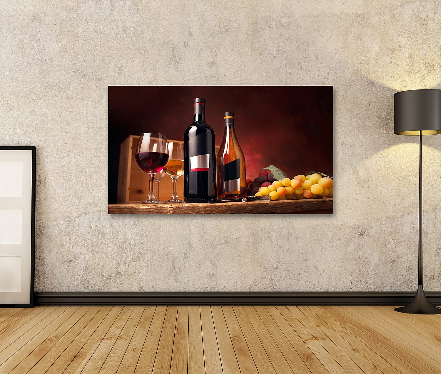 islandburner Stampa su Tela Vino Rosso E Vino Bianco Uva Still Life Immagini Murale Poster