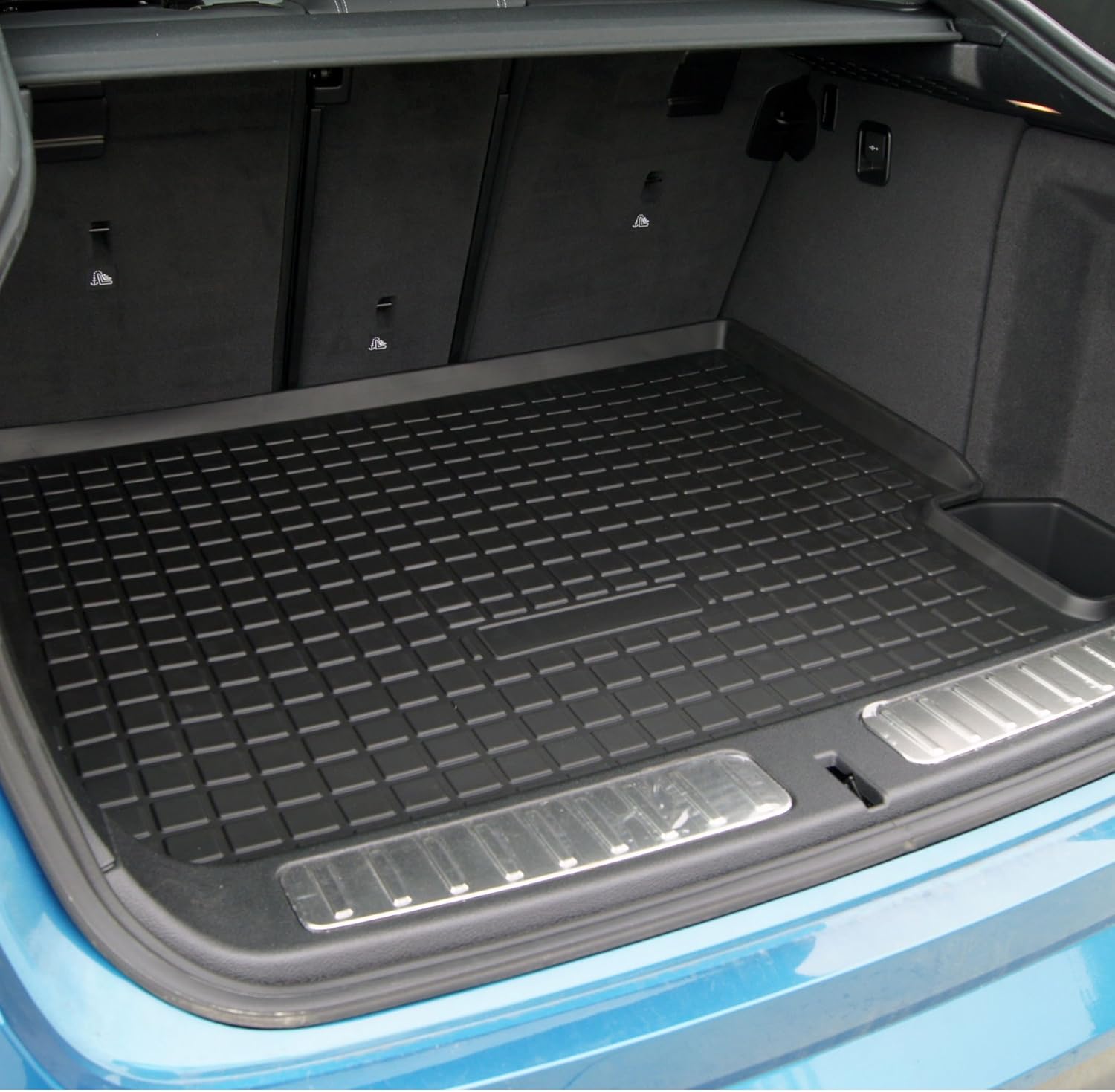 TuningPros CLTM-018 Custom Fit Non-Slip Trunk Floor Mat Cargo Liner Black 1-pc Set