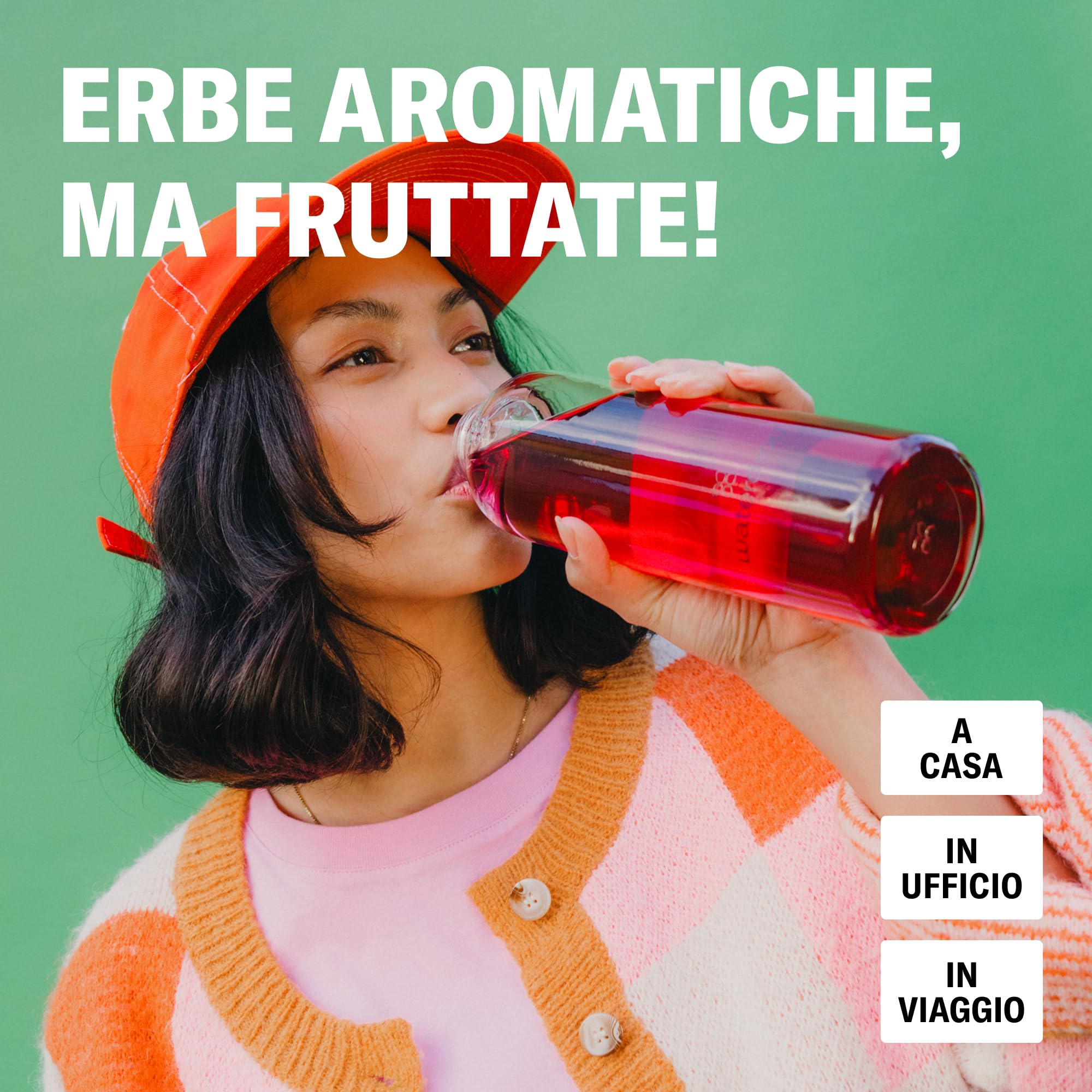 waterdrop® x Ricola - 48 Cubetti per Acqua - Pacchetto di Prova 4 Gusti Aromatizzanti - Lampone Melissa, Verbena Agrumi, Melagrana Menta & Limone Menta, Acqua aromatizzata Senza Zucchero, Vitamina C