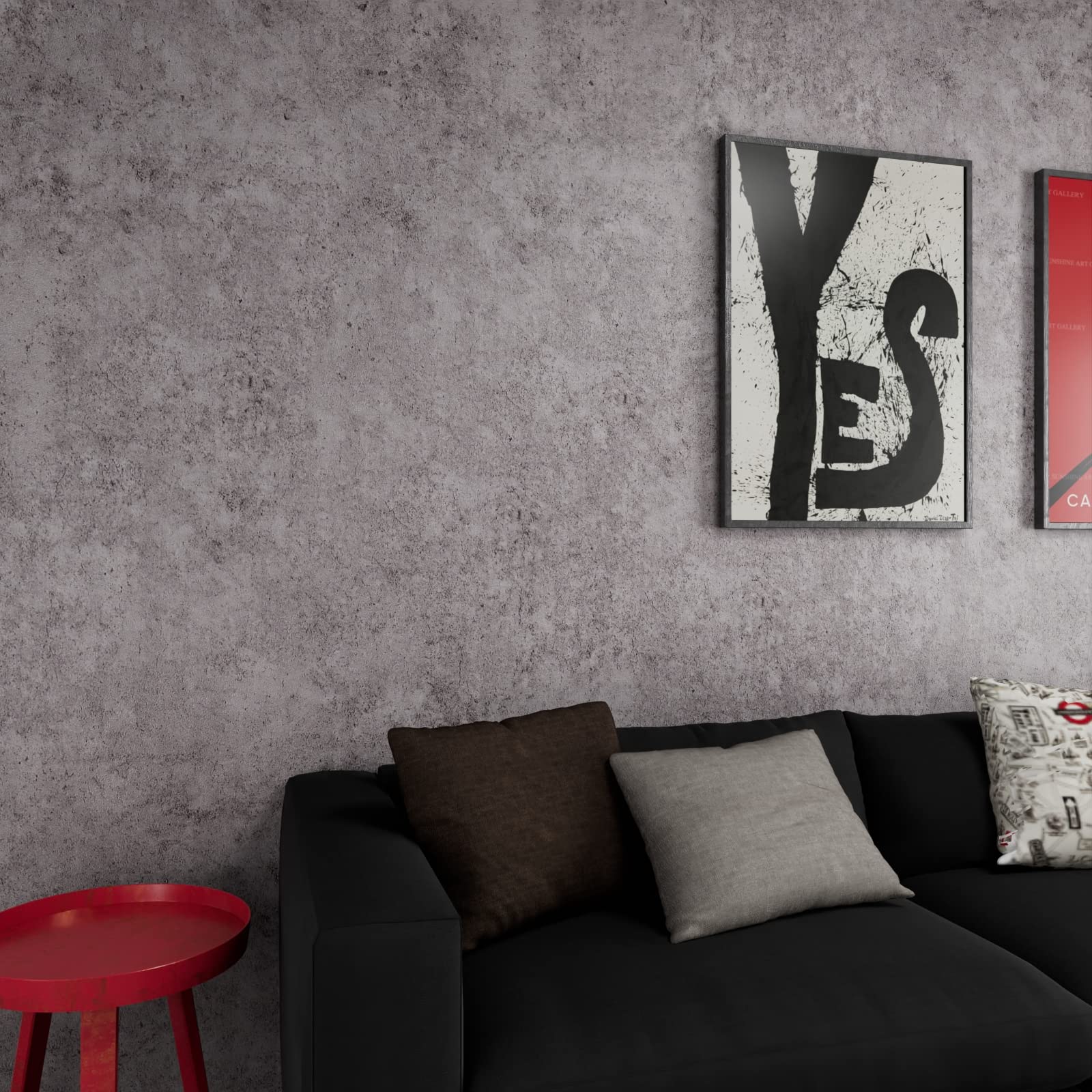 Buy LaCheery 24"x160" Thick Grey Concrete Wallpaper Peel and Stick