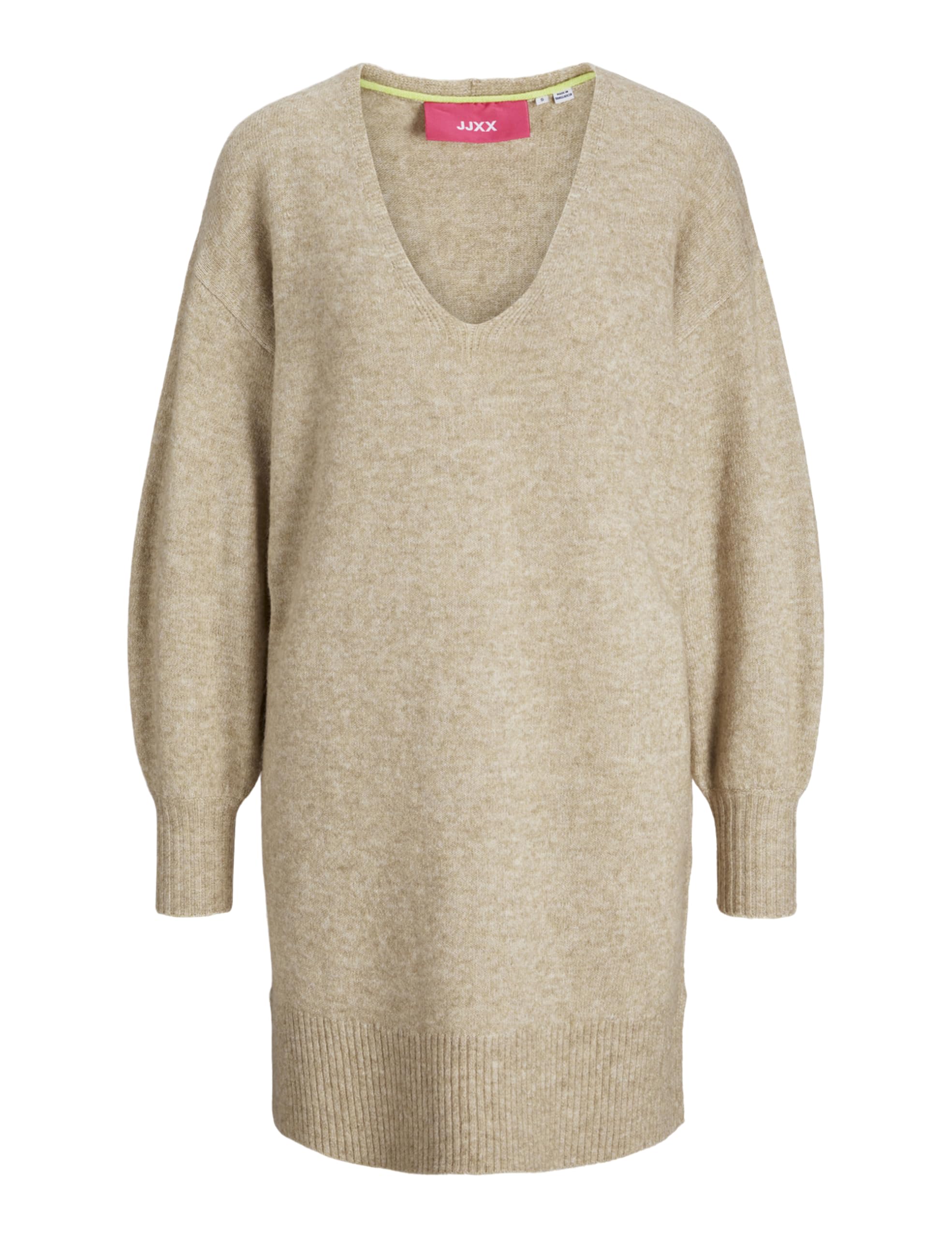 Jjxx Women's Peyote/Detail:/Limeade Neck Piping Jxeffie Various V Dress Knit, S