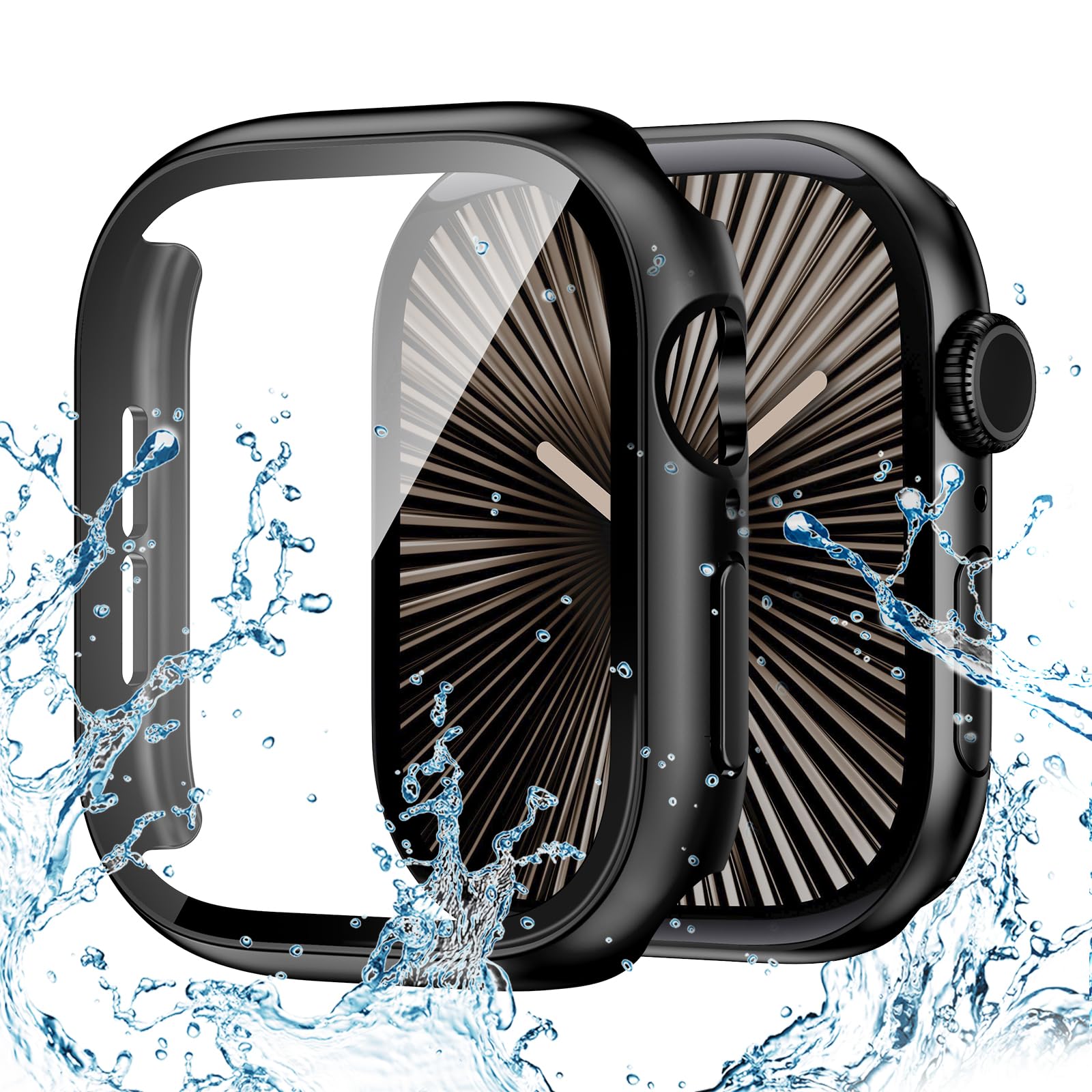 Neitra Twarde etui do Apple Watch Series 10 46 mm, osłona ekranu ze szkła hartowanego, ochronna osłona na całą twarz, twarda obudowa PC, odporna na wstrząsy osłona iWatch do Apple Watch 46 mm