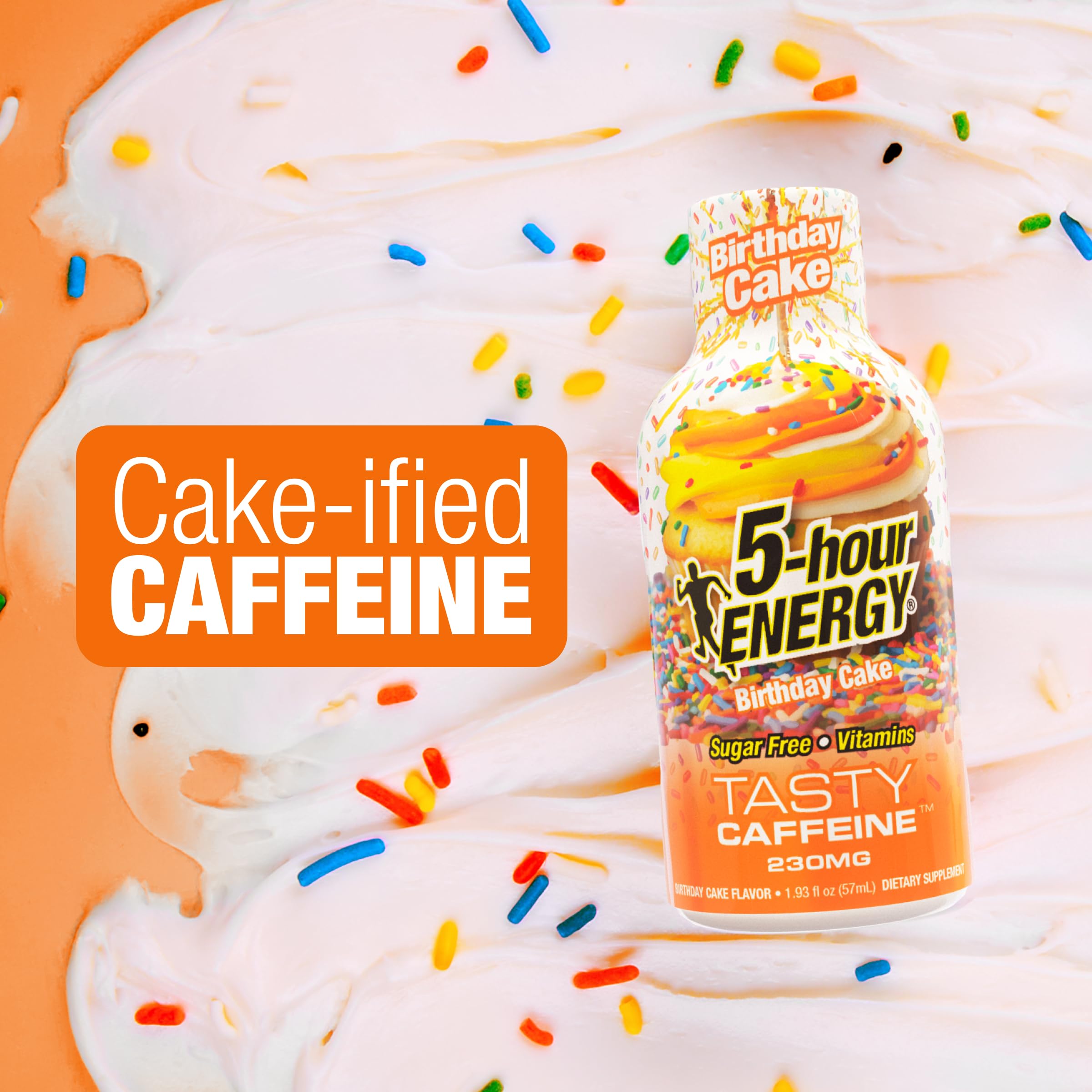 5-hour ENERGY Saveur de gâteau d'anniversaire, 6 pièces, extra fort Energy Shot | 50 ml, acides aminés, vitamines B, sans sucre et zéro calorie
