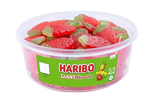 Haribo Giant Strawbs 75pcs 825g Tub