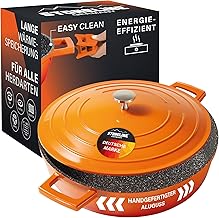 STONELINE Cocotte Bräter Induktion mit Deckel 28 cm, 4,2 L, Topf Antihaft Beschichtung mit echten Steinpartikeln, Bratentopf Schmortopf für alle Herdarten und Backofengeeignet, Farbe: Ofenrot