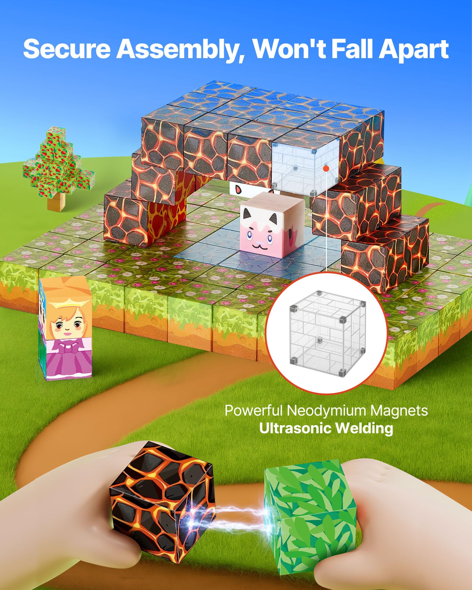 150 Blocchi Magnetici Costruzione - Giocattoli STEM Montessori 3-12 Anni - Foto 1