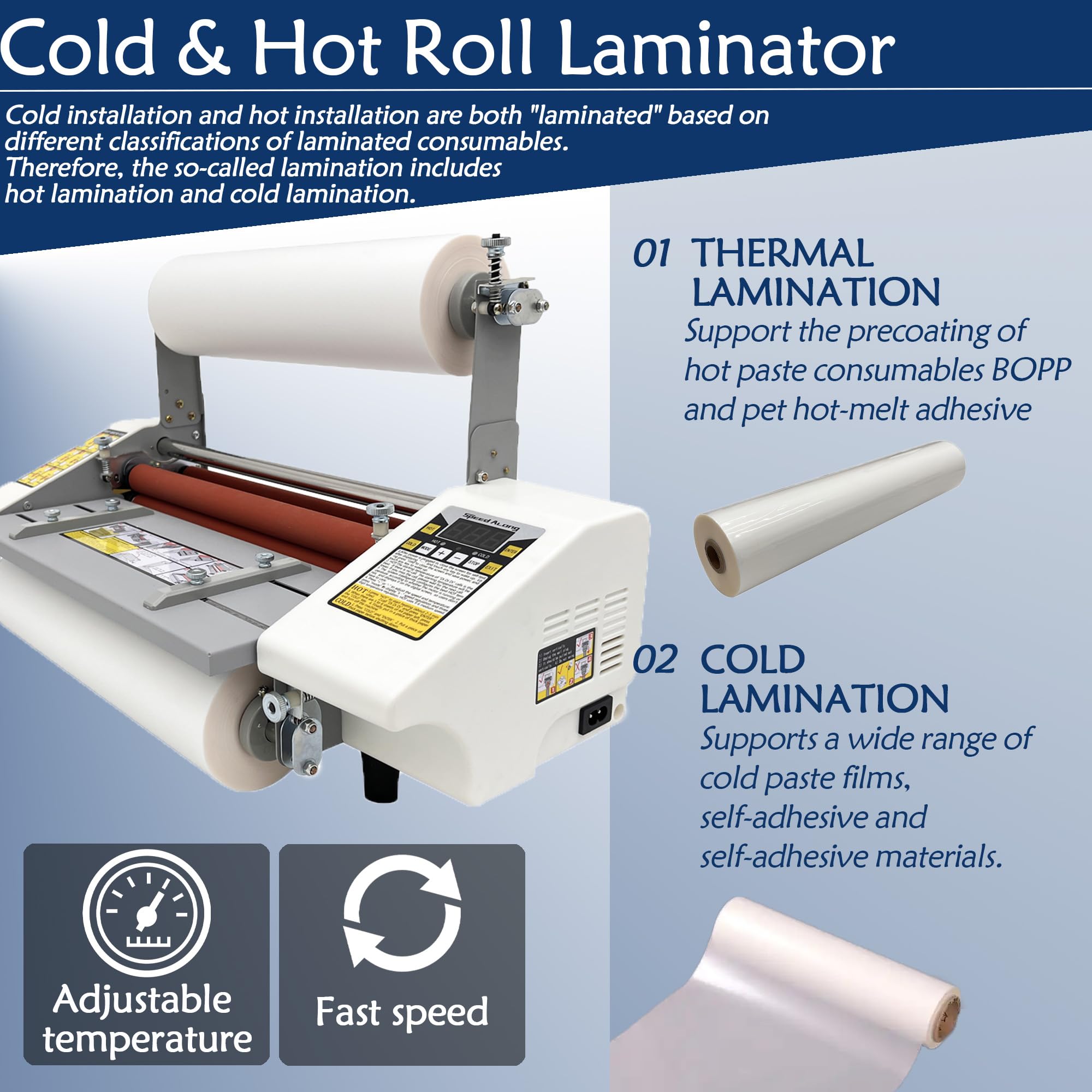 Maisutseb Cold & Hot Roll Laminator,17.32