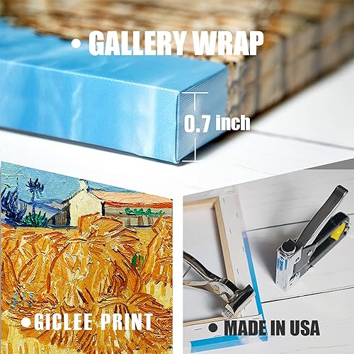 Miniatura 1525 de A&T ARTWORK The Starry Night de Vincent Van Gogh. Tamaño del marco: 36 x 30 pulgadas, tamaño de la imagen: 30 x 24 pulgadas, reproducciones clásicas