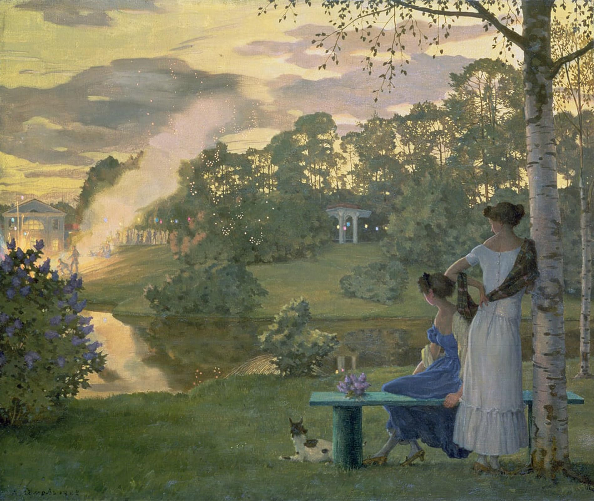 ARTXLXXBN Famous Painting Art Wall Decor Abstract Art Picture Fireworks by Konstantin Andreevic Somov Animal Pictures for Home Decor 60x90cm