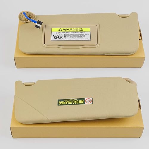 Miniatura 5 de Dasbecan Parasol para el lado izquierdo del conductor beige con luz compatible con Honda Accord 2008-2017, reemplaza # 83280-TA5-A51ZA