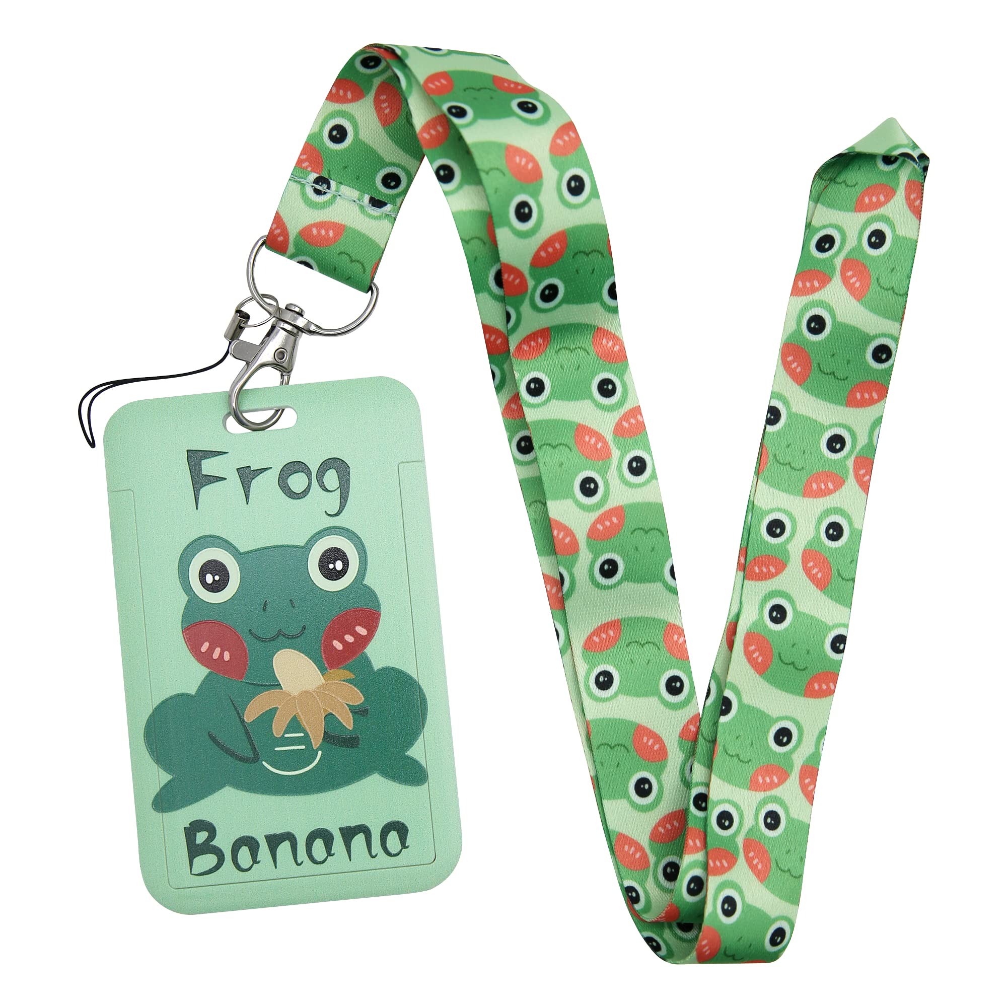 Amazon | かわいいカエル ネックストラップ IDカードホルダー付き 動物