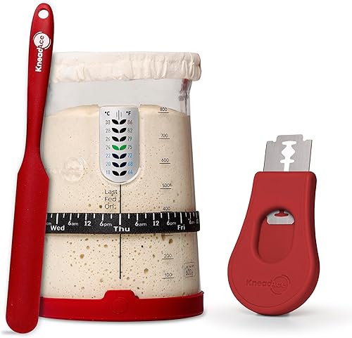 Kit de tarro profesional de 34 onzas para pan, para masa madre y masa madre