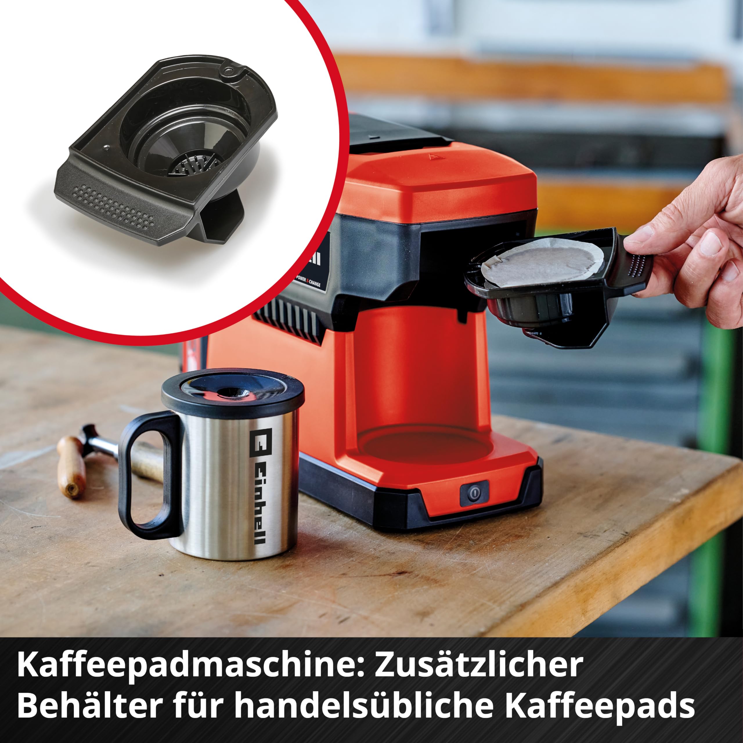 Einhell TE-CF 18 Li-Solo Akku-Kaffeemaschine 18 V 240 ml Power X-Change