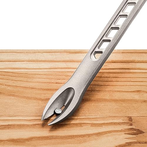 Miniatura 3 de REAL STEEL Tirador de uñas de titanio de 12 pulgadas, construcción de barra de palanca de pata de gato de doble extremo 0694