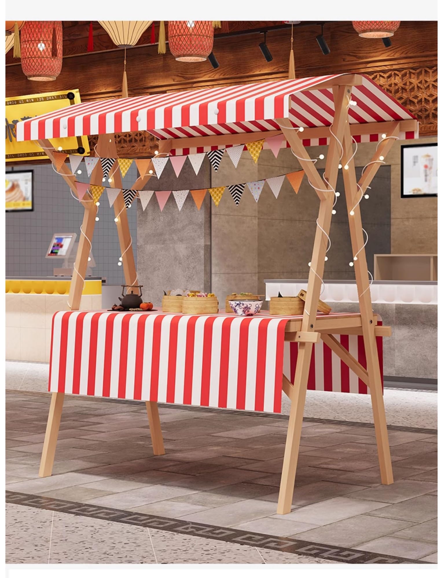 Stand portatile con baldacchino | Carrello pieghevole per venditori per fiere artigianali, eventi all'aperto