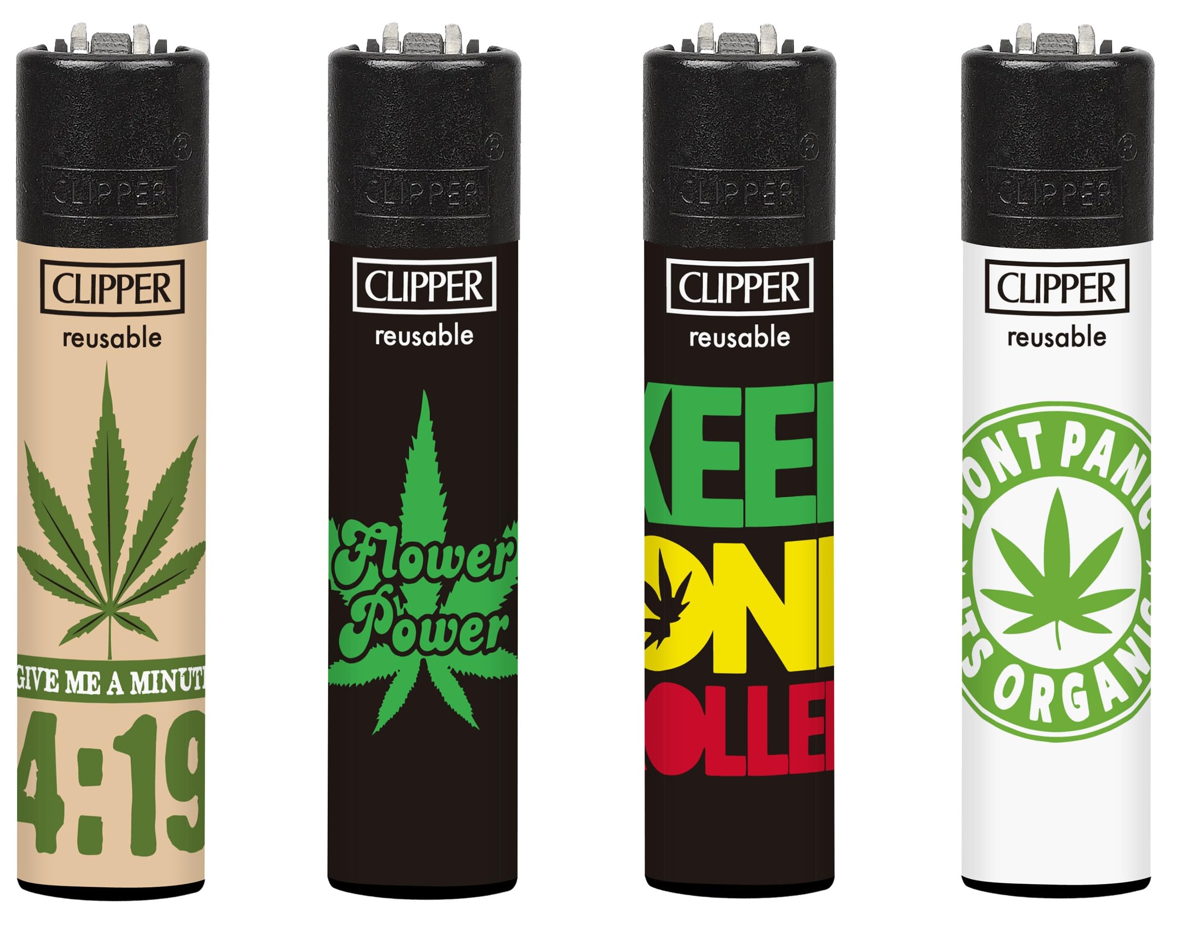 4 X CLIPPER LIGHTERS WEED PHRASE