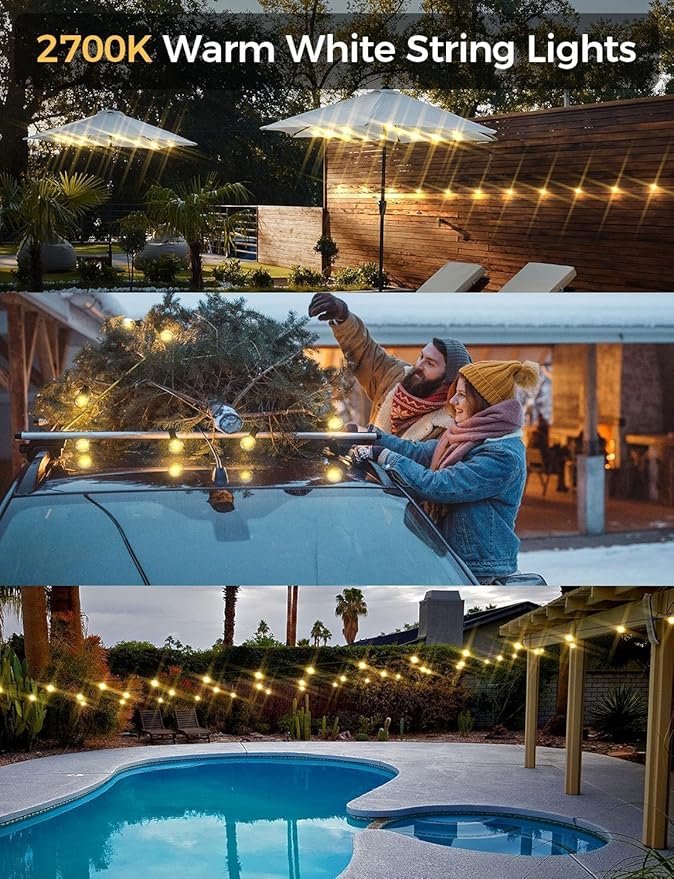 Luces de Cadena Inteligentes XMCOSY+ 100Ft G40 LED Exterior miniatura 7