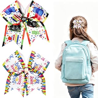 First Day of School Outfits for Girls, Pencil Hair Bows Clips Polka Dot Bow, Beautiful Hair Accessories for Women Bright Colors Decorations Suitable for Parties
