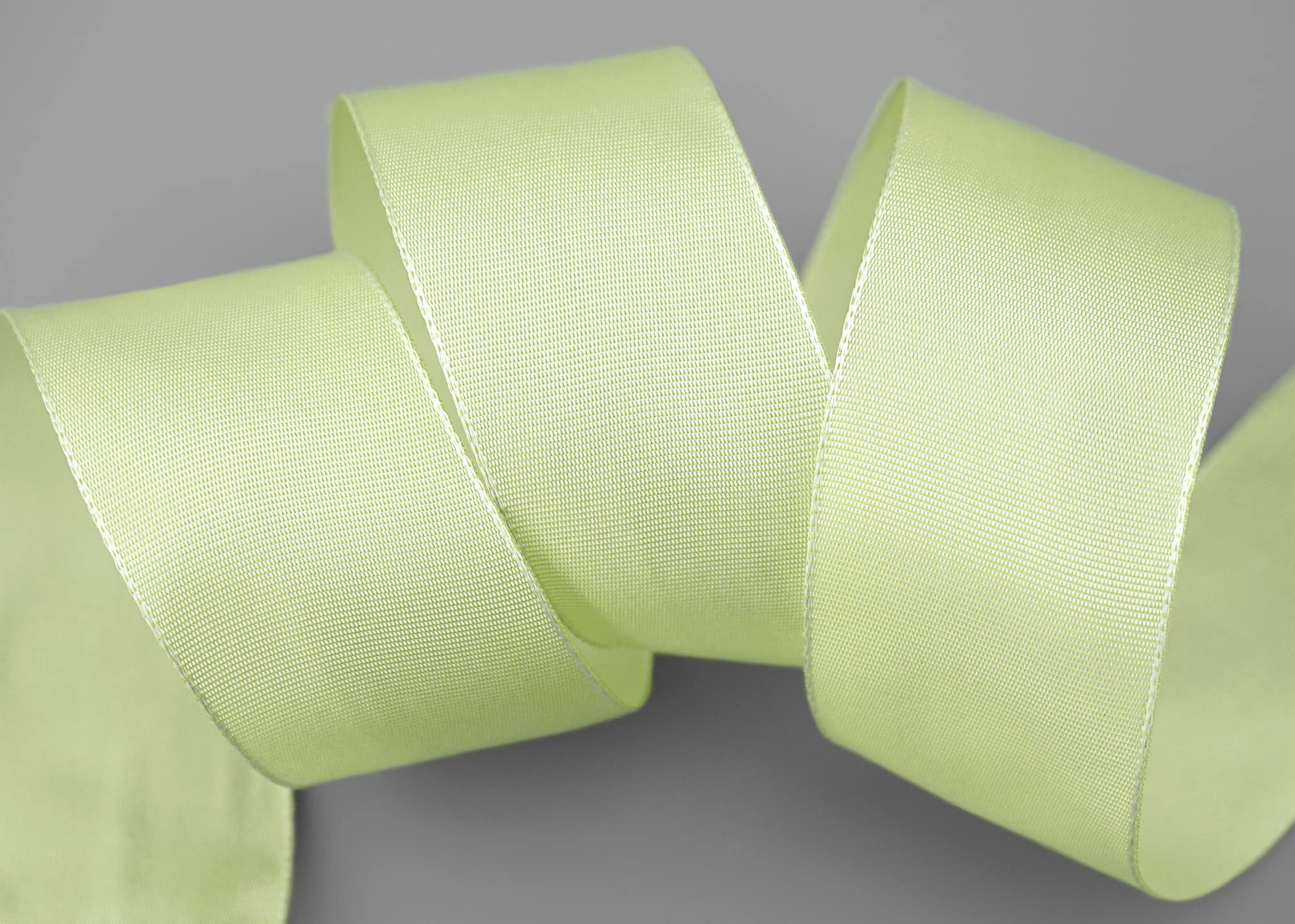 25 m x 40 mm Wired Edge Ribbon LEO Light Yellow Lemon Green (105) Decorative Ribbon with Wired Edges Plain Gift Ribbon Fabric Ribbon Bow Ribbon Visco Wire Made from Renewable Raw Materials