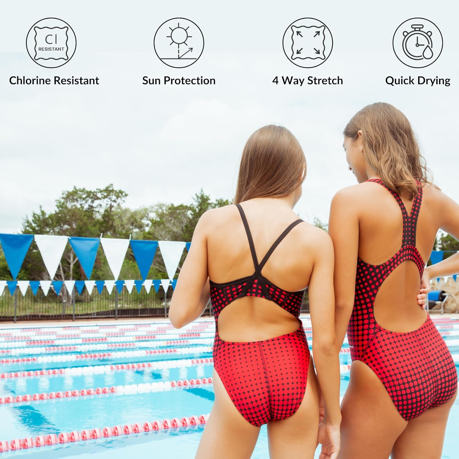 Sporti Girls' Solid Racer Back One Piece Swimsuit (Toddler Little Kid Big Kid) - Image 2