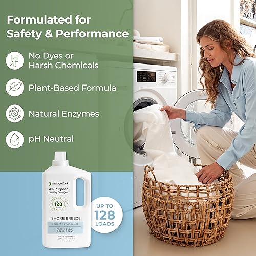 Miniatura 10 de Heritage Park - Detergente de lujo para ropa Detergente para ropa natural y enzimático probado por dermatólogos, a base de plantas, respetuoso