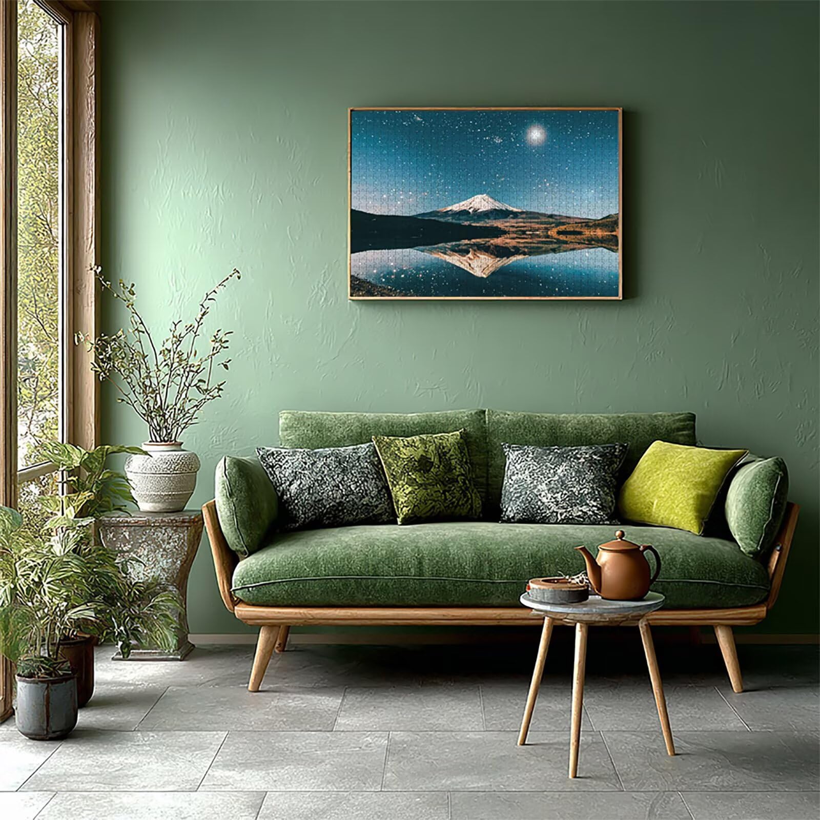 Puzzle Art 4000 sztuk z pudełkiem Starry Sky, Góra Fuji Puzzle Drewniane Dorośli 141 x 87 cm, Rompecade, Rozrywka o wysokim stopniu trudności, pomysł na prezent dla całej rodziny, Y-2554