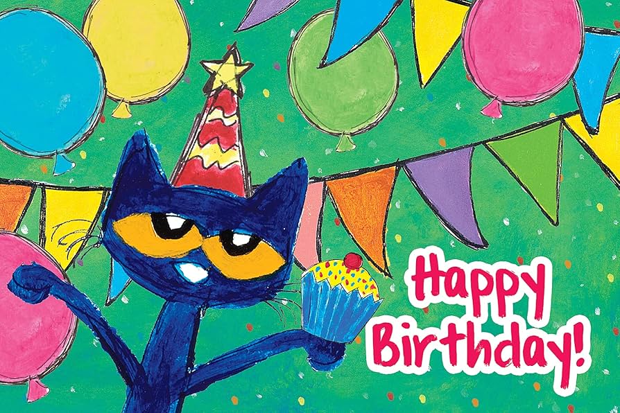 Amazon.com : Teacher Created Resources Pete The Cat Happy Birthday  Postcards : Office Products