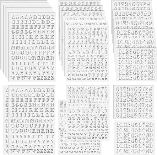 Miniatura 1 de ANCIRS Paquete de 24 mini calcomanías de resina para arte de uñas, calcomanías de números del alfabeto epoxi brillantes, calcomanías autoadhesivas