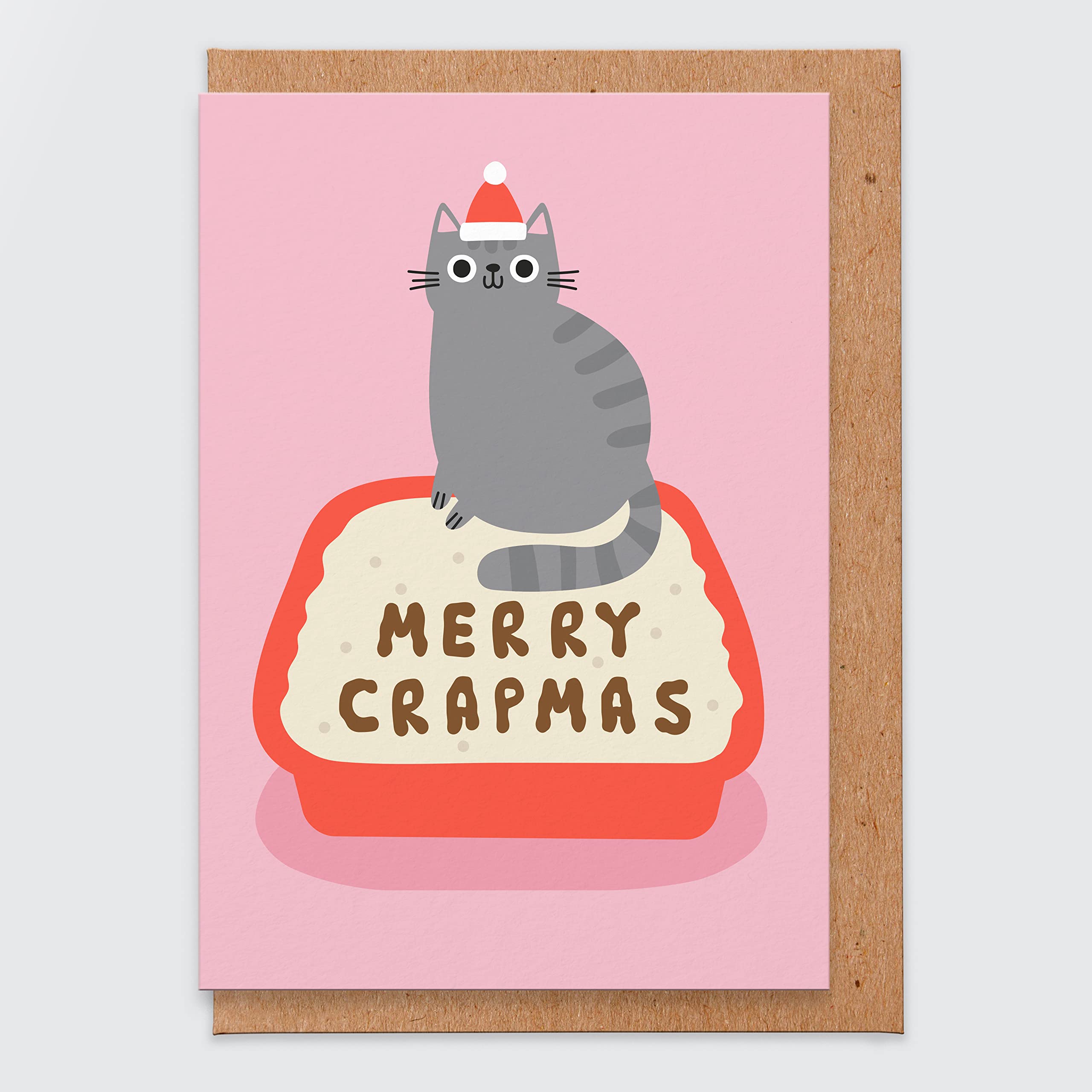 Carte De Noël Amusante En Forme De Chat, Carte De Noël Amusante Pour Les Amoureux Des Chats, Carte De Noël Joyeux Noël à Mon Serviteur Humain