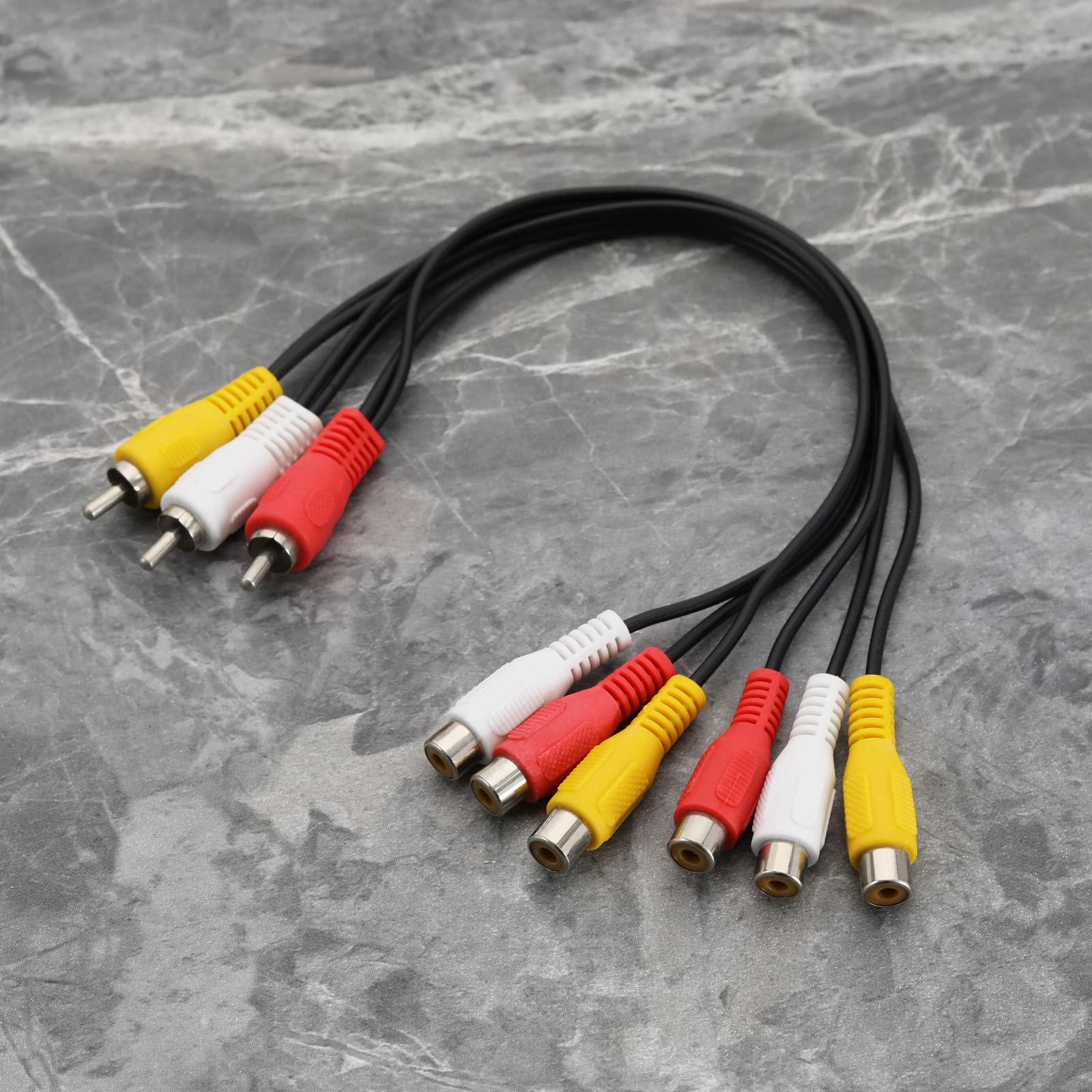 MEIRIYFA 3RCA Cavo di estensione AV, 3 RCA maschio a 3 RCA femmina audio video cavo di estensione composito per DVD CD TV (5M