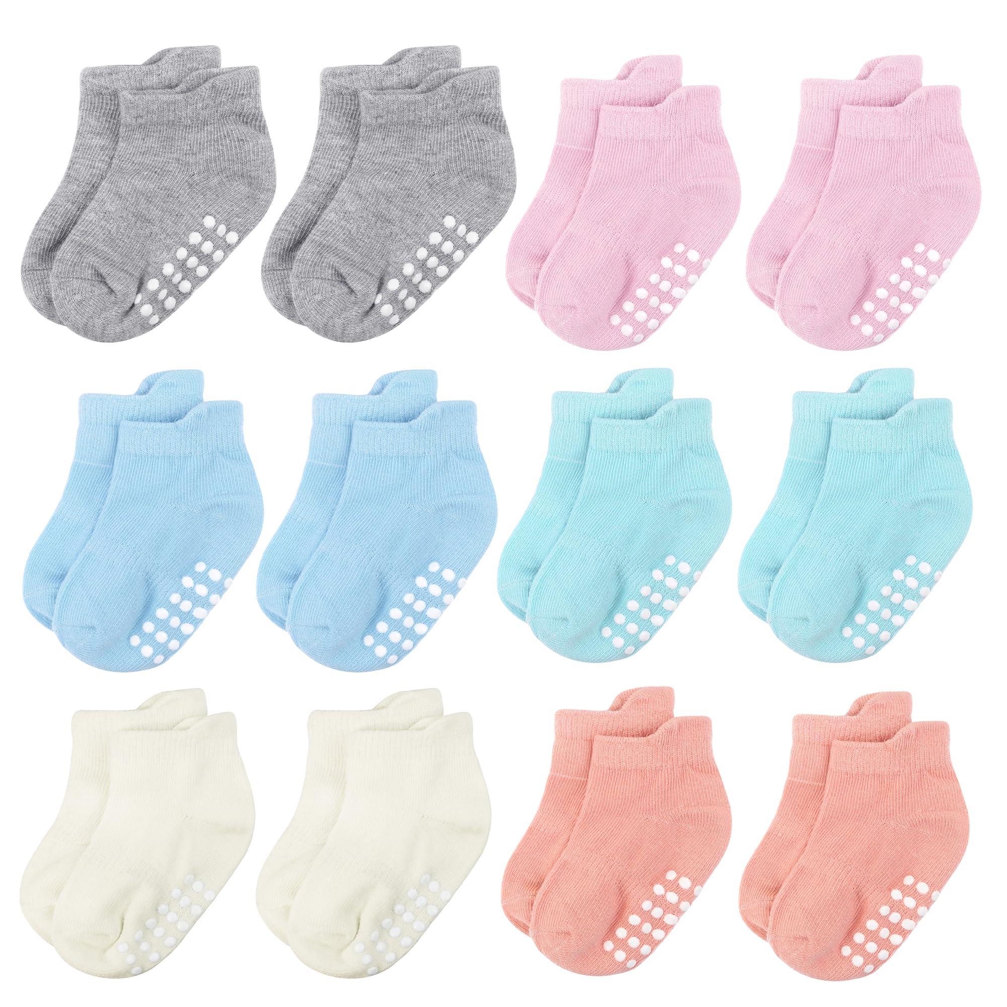 jealkip Baby and Toddler Socks,Soft Cotton Non-Slip Ankle Socks for New Born,Boys and Girls