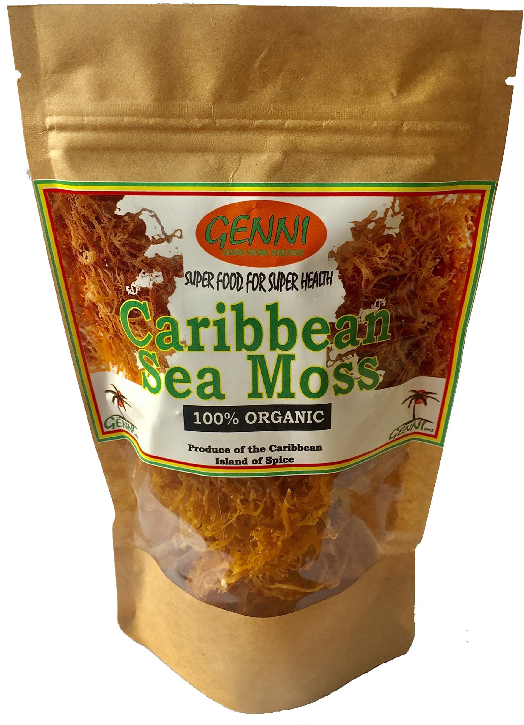 250g Caribbean Sea Moss Wild crafted (Irish moss) from the pristine Caribbean Sea Unbleached & NOT grown on string 50g