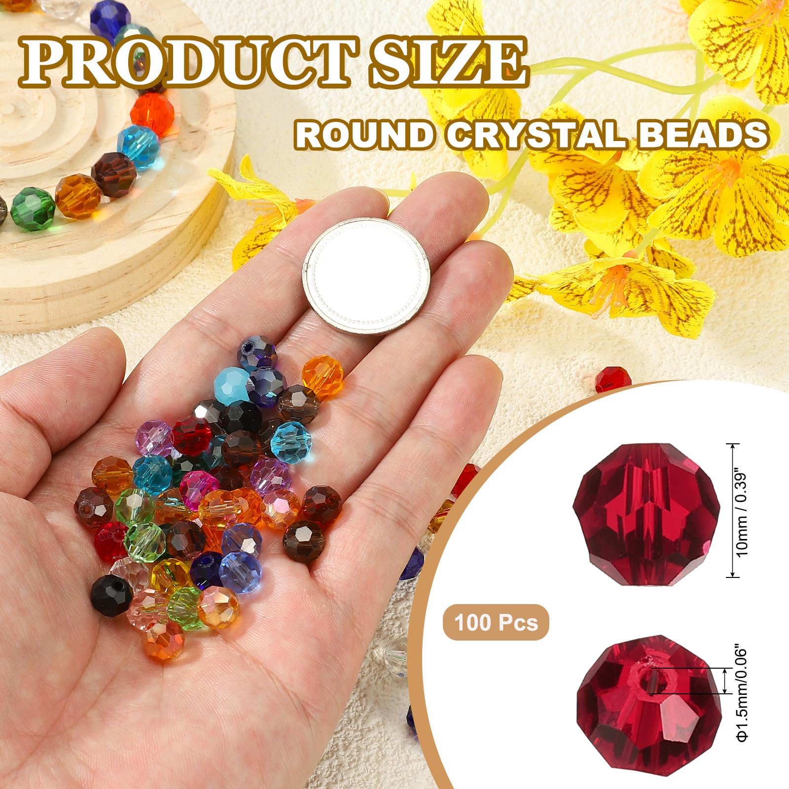PATIKIL 10mm Round Crystal Beads - Image 2