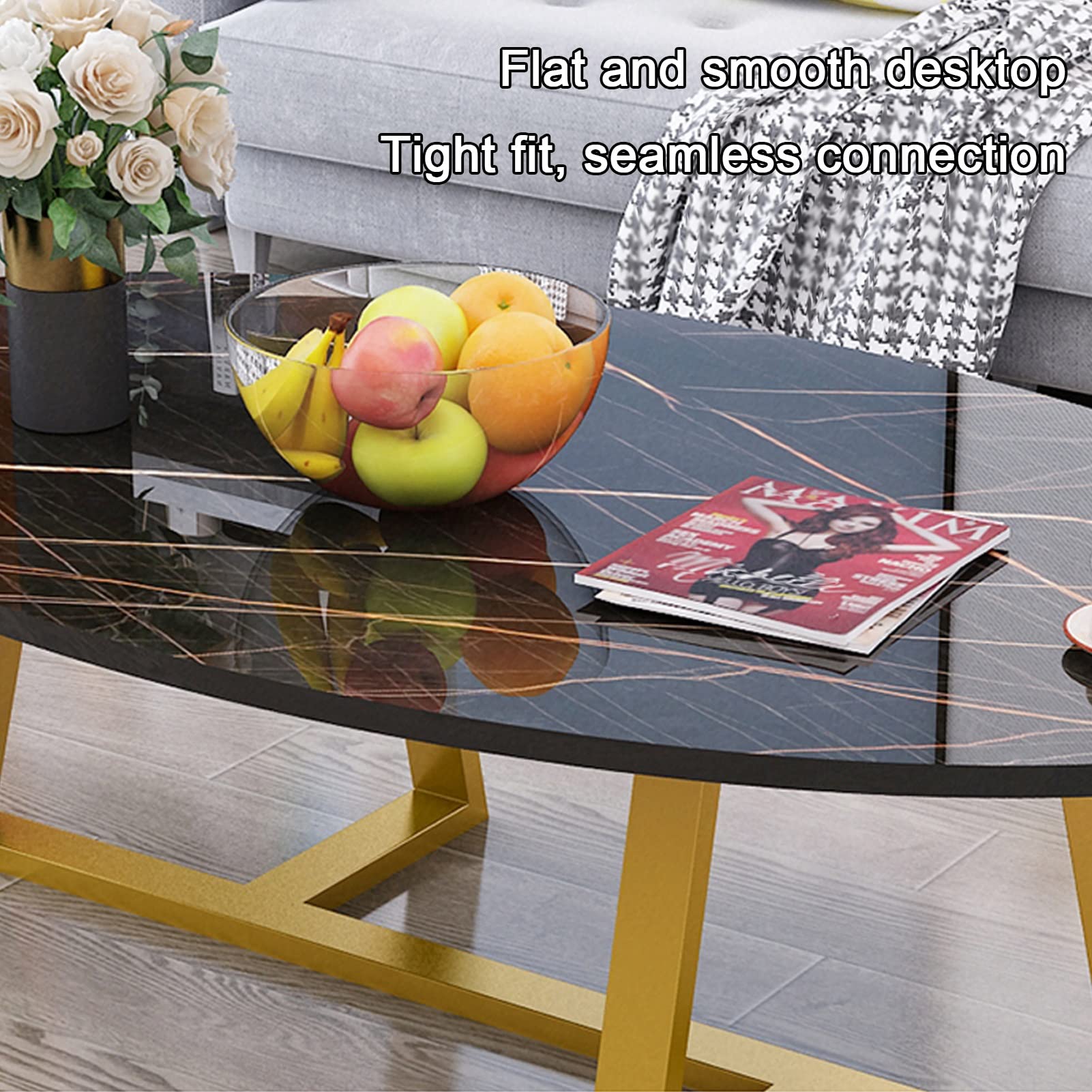 Amazon.co.jp: オーバルコーヒーテーブルモダンミニマリストリビング