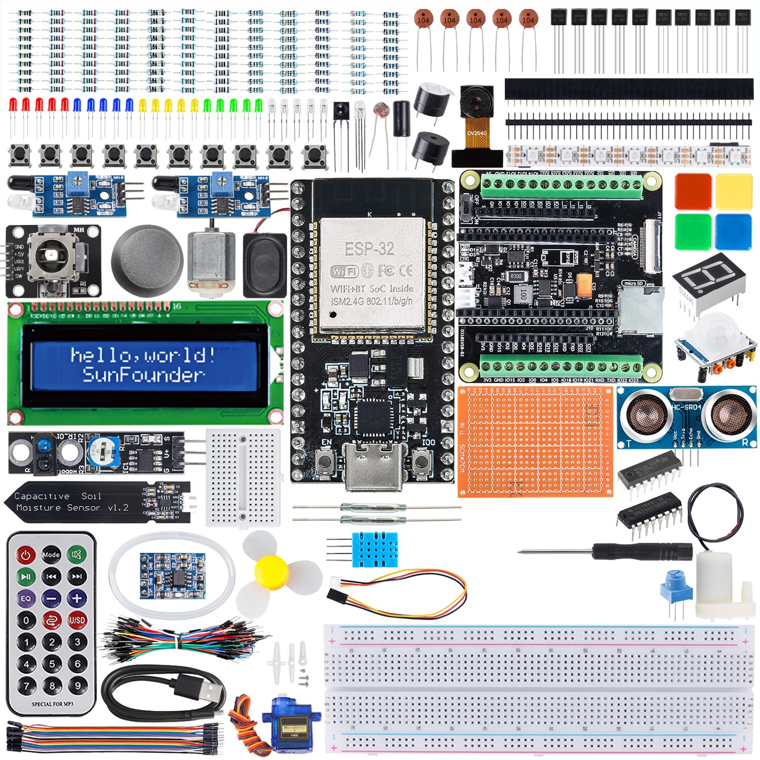 SunFounder ESP32 Ultimate Starter Kit con scheda di espansione ESP-32 Camera, Smart IoT e progetti avanzati, Python C Scratch per principianti e ingegneri (scheda di sviluppo e)
