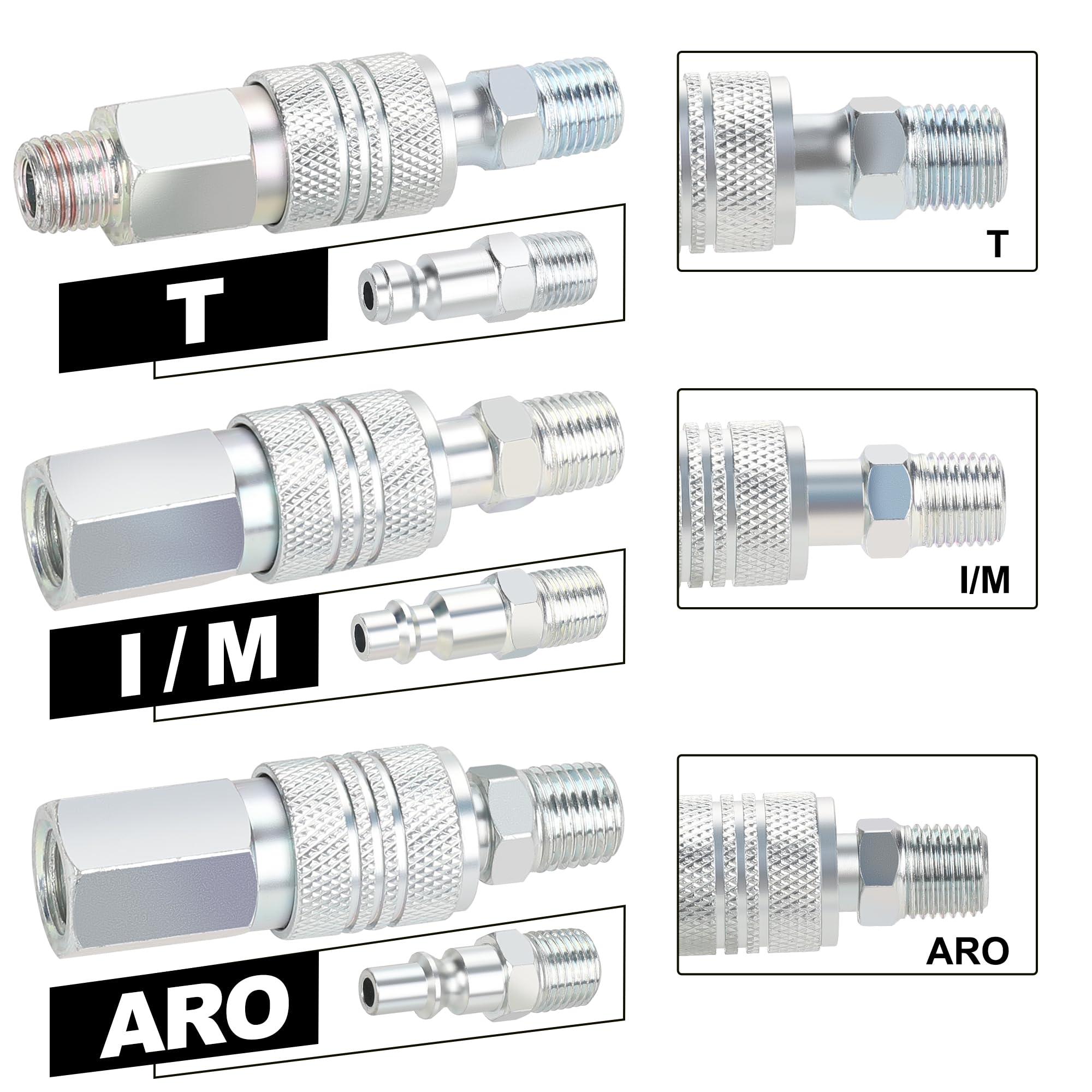 Kit de accesorios de aire universales, material de acero