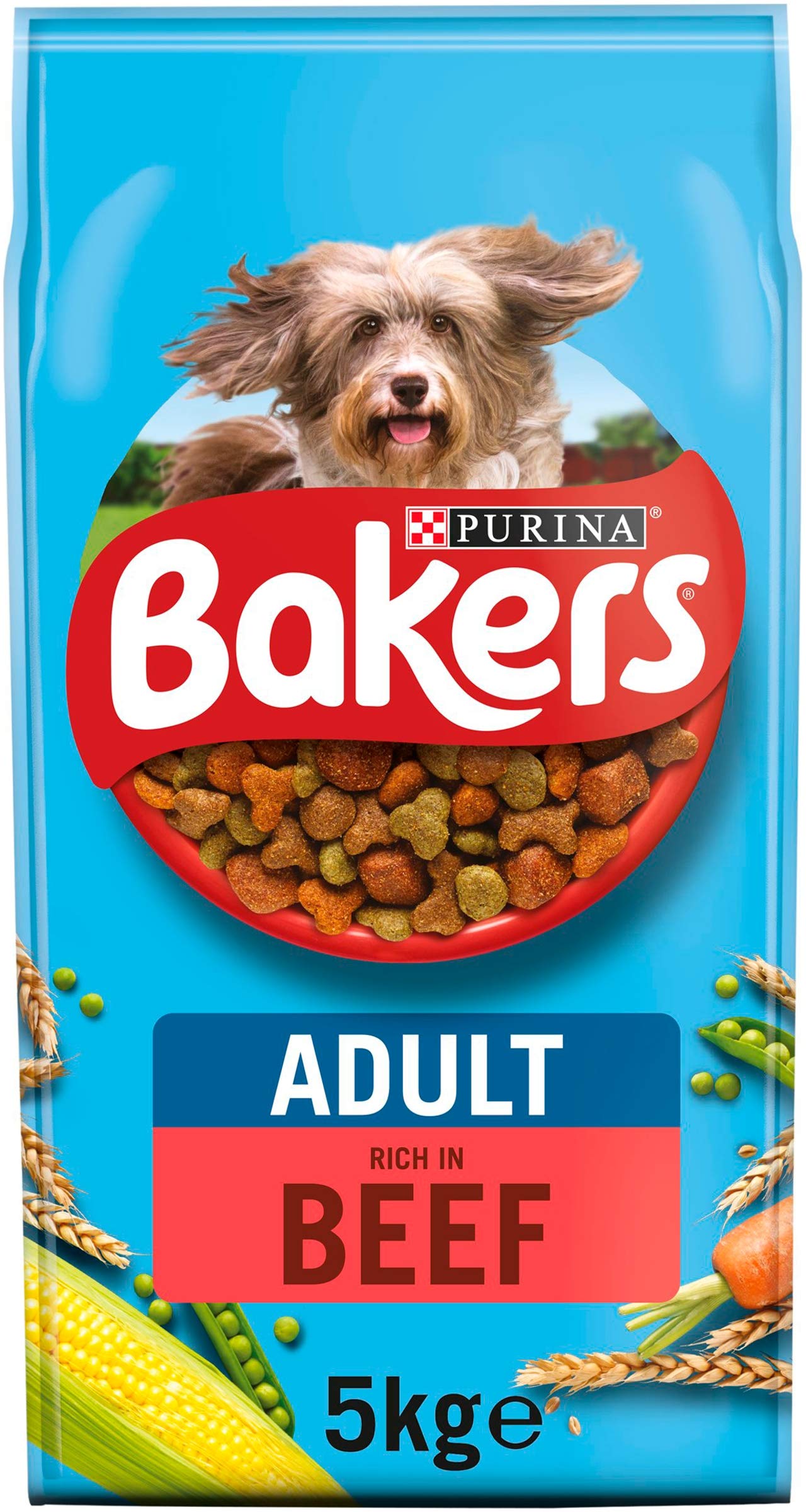 Bakers Adult Dry Dog Food, Beef & Veg, 5kg