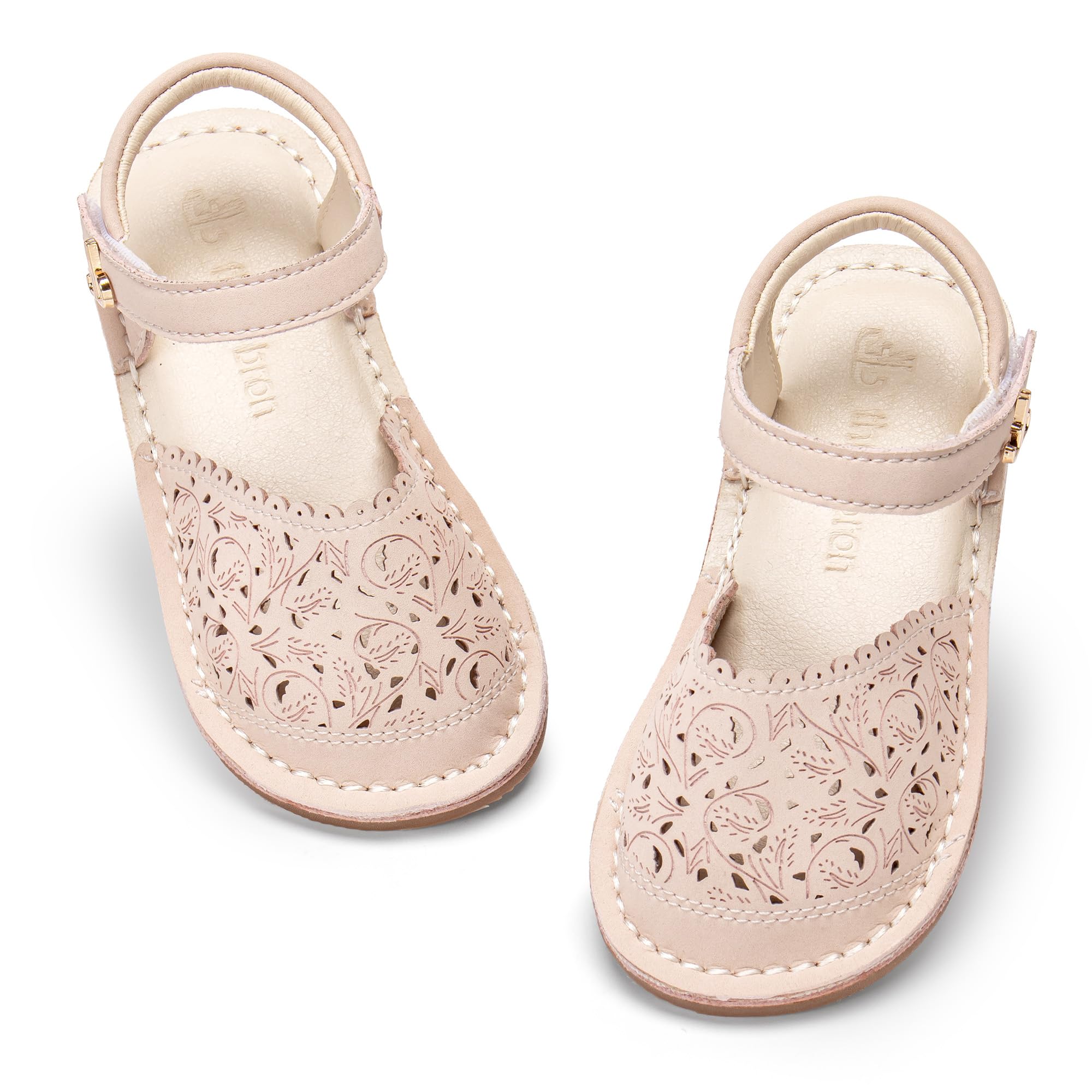 THEE BRON Toddler Floral Cutout Closed Toe Sandals for Girls Breathable Summer Shoes