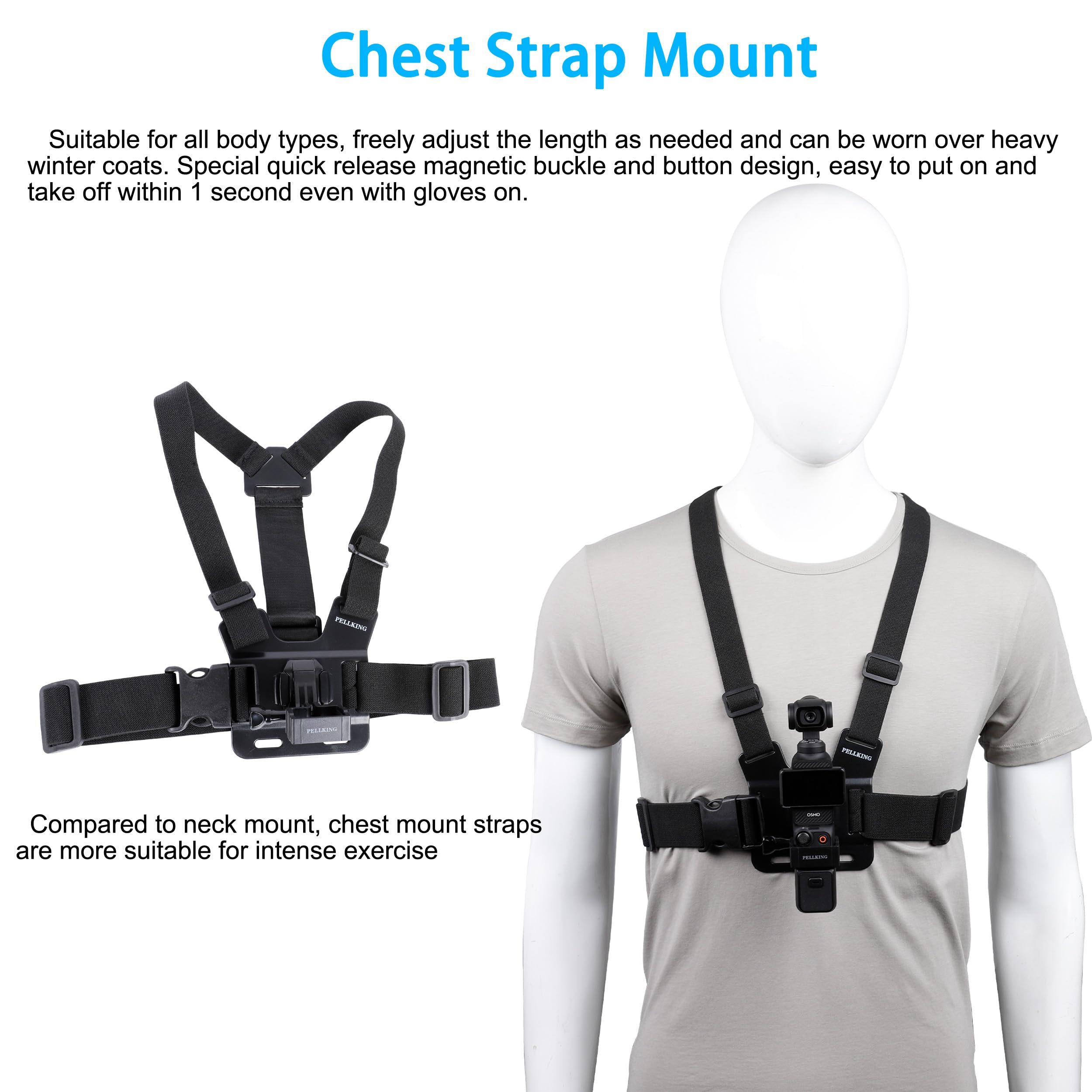 Kit Accessori Per DJI Osmo Pocket - Custodia, Cinghia Pettorale, Treppiede E Supporto Per Espansione - Foto 2