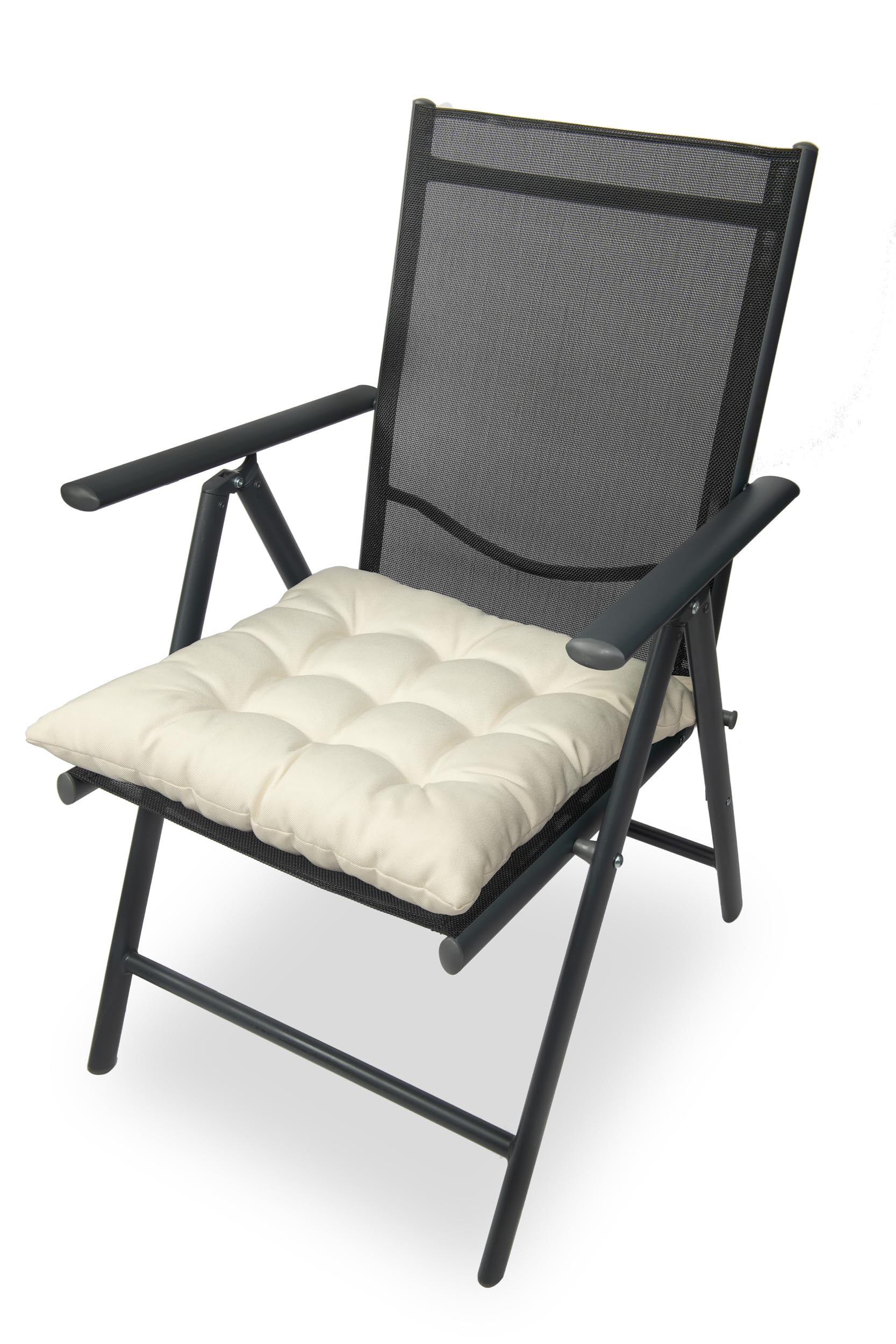 Lot De 4 Coussinets Pour Chaise Sunnypillow - 40x45x5cm | Noir, Rembourrés, Rubans De Fixation | Intérieur/Extérieur