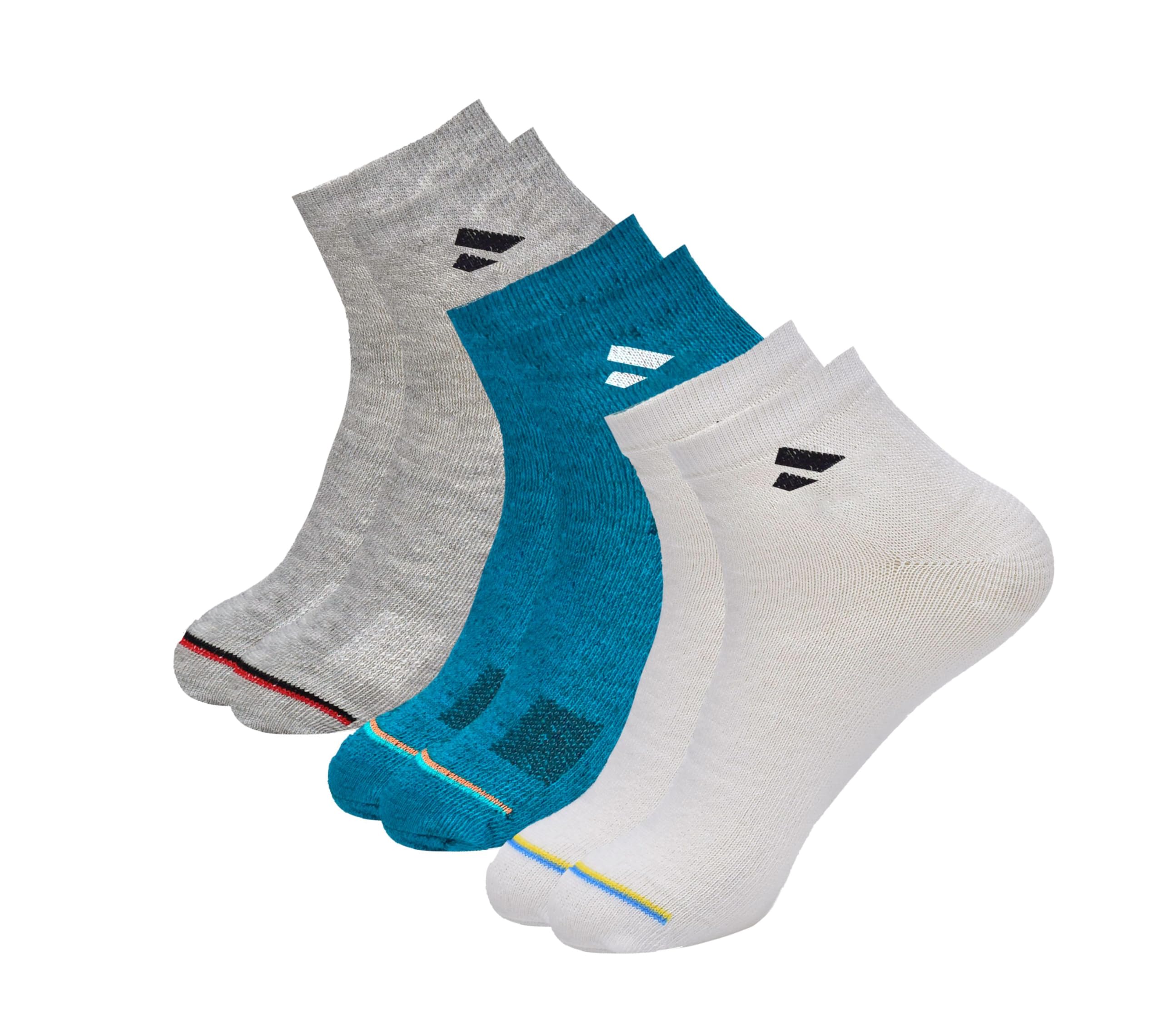 SJewarePolyester 3 Pairs Solid Ankle Length Socks For Men & Women, Multicolor, Pack Of 3, Free Size