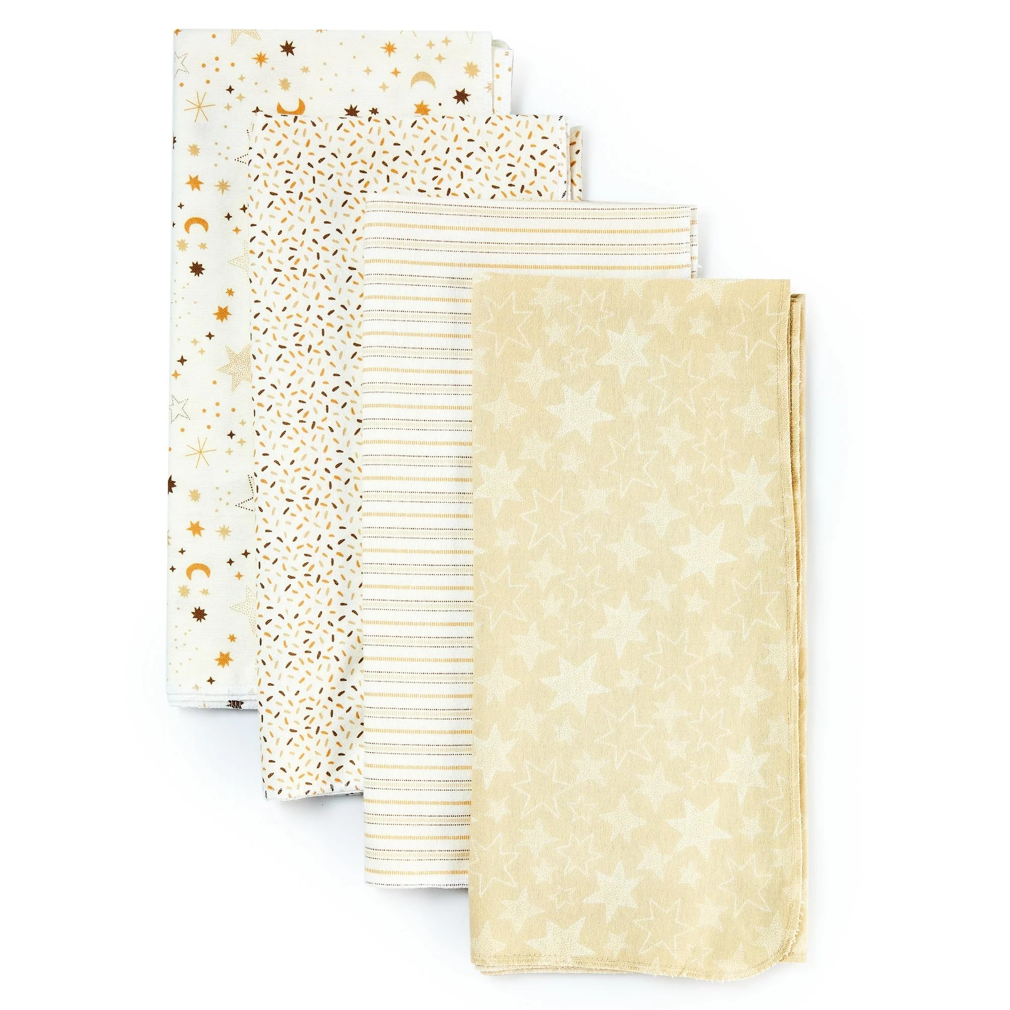 4-Piece Cotton Flannel Baby Receiving Blankets, Yellow – Soft Baby Blankets Unisex, Flannel Receiving Blankets.