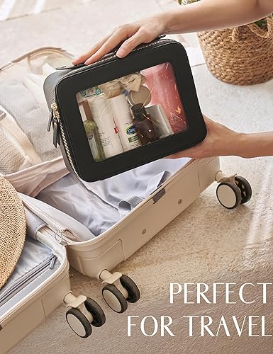 Miniatura 4 de Popvibe - Estuche transparente con cremallera, portátil, compacto para automóvil o viaje para maquillaje, cosméticos, artículos de aseo o esenciales